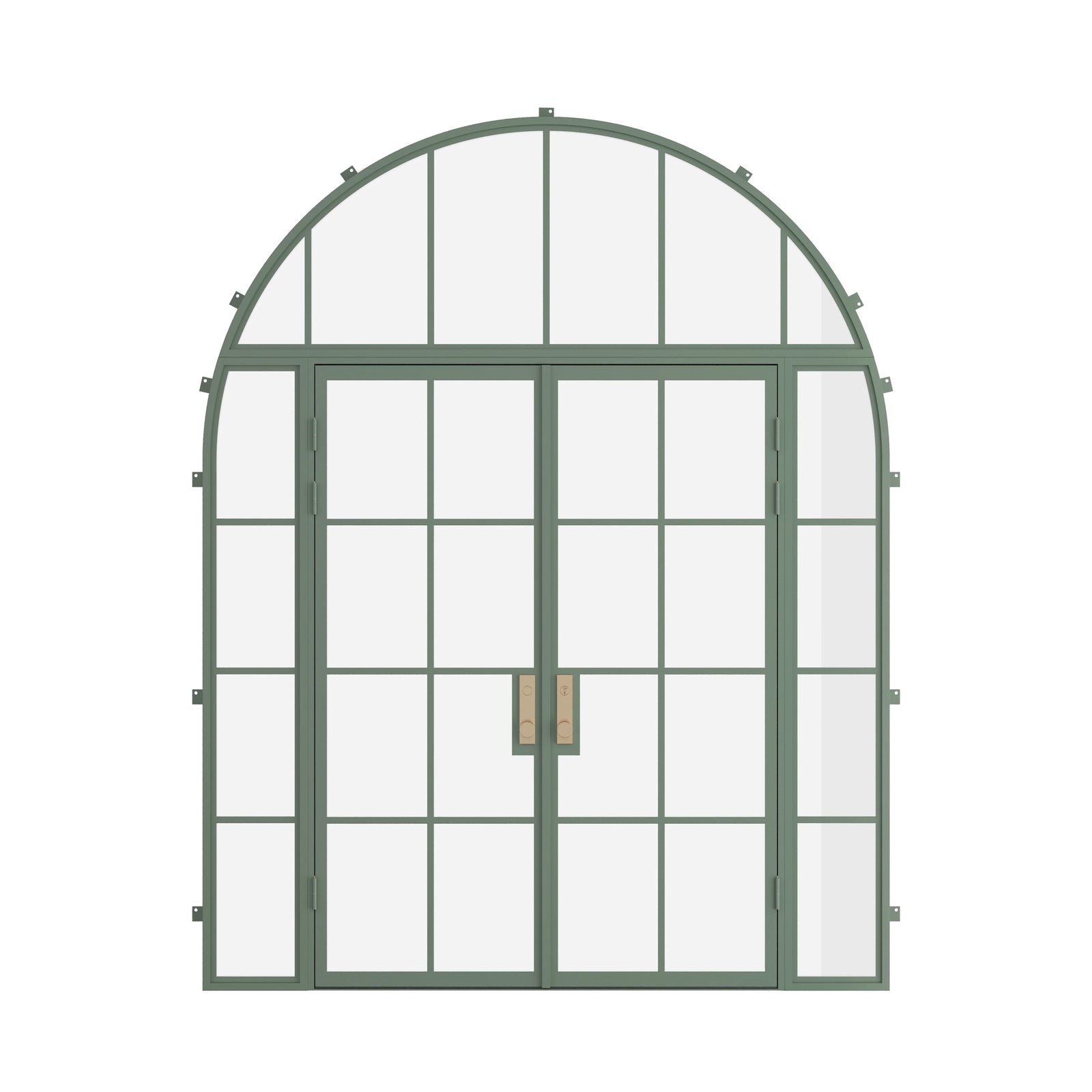 Pinkys Air 5 steel door, double, flat, with an arch top window, closed