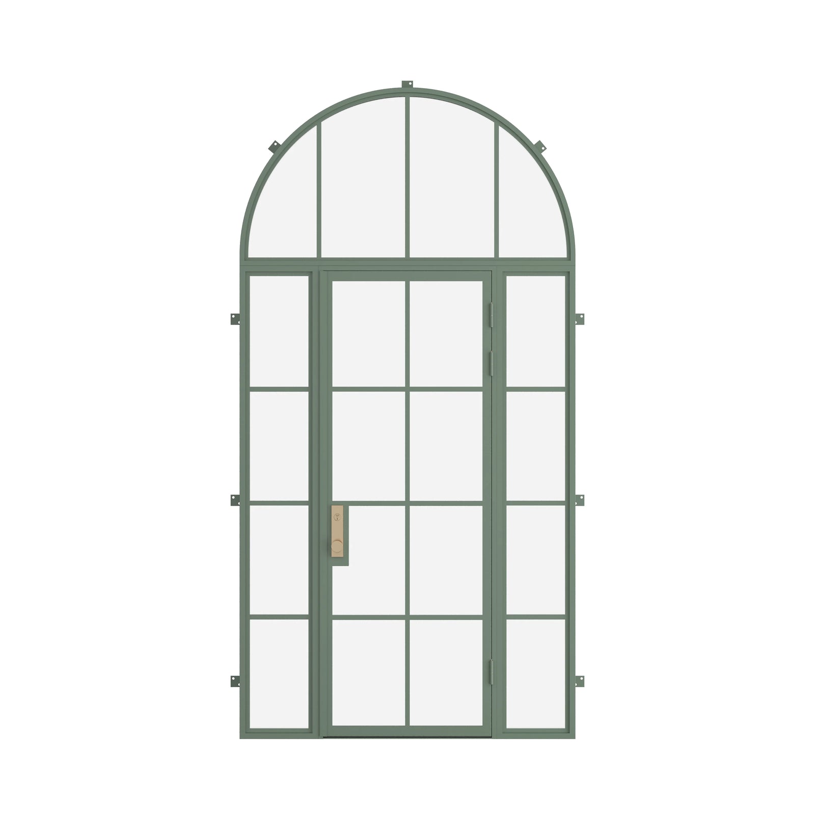 Pinkys Air 5 steel door, single, flat, with side windows, with a full-arch top window, closed
