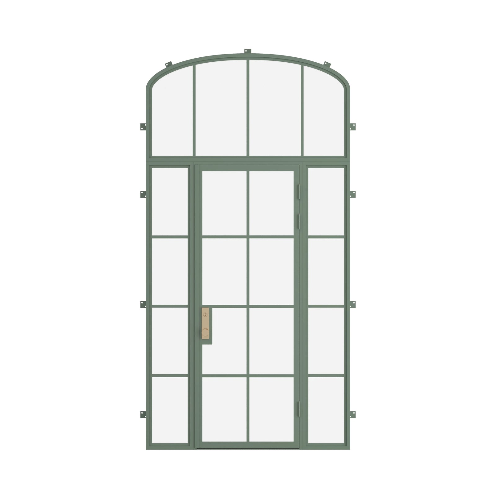 Pinkys Air 5 steel door, single, flat, with side windows, with a mini-arch top window, closed