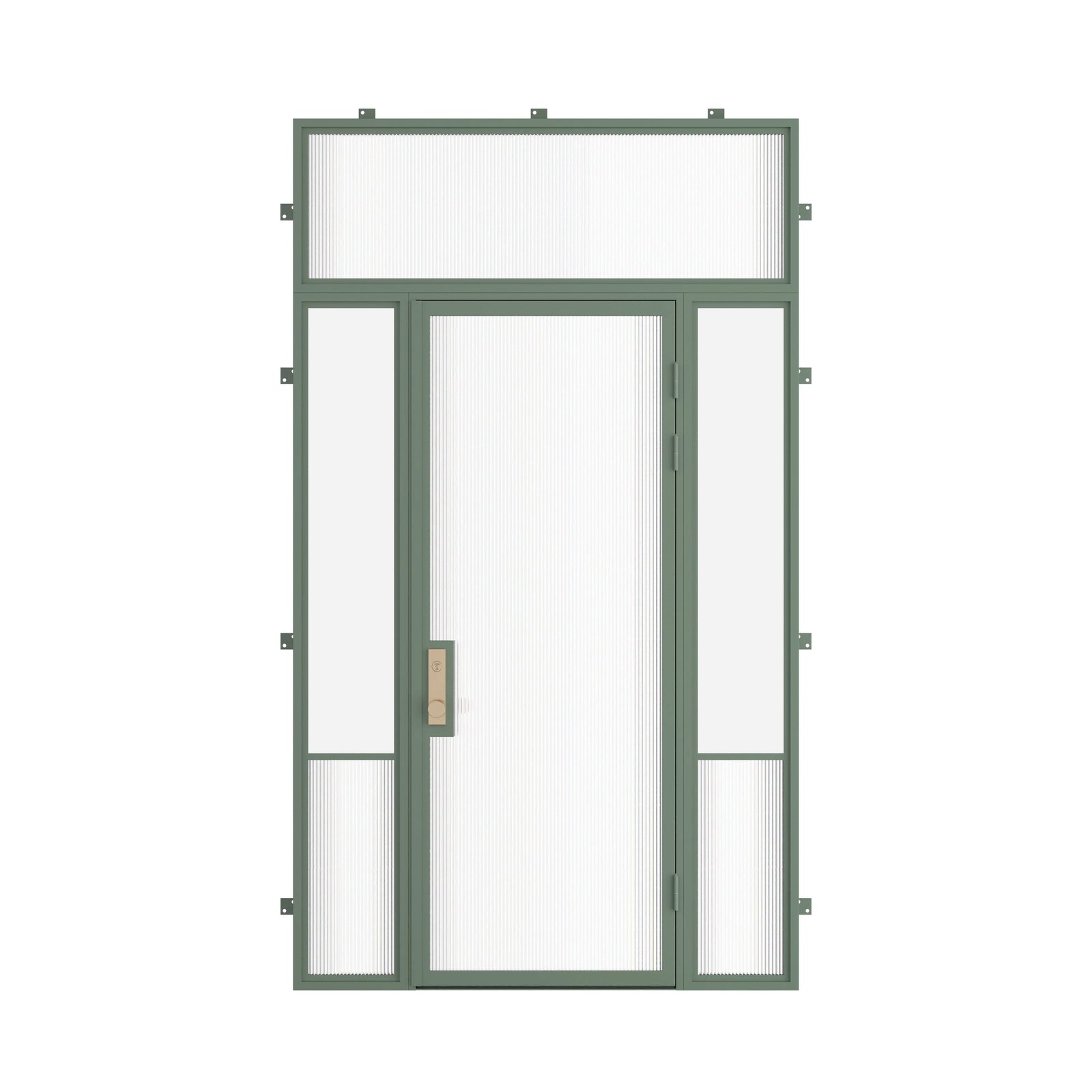 Pinkys Air Grand steel door, single, flat, with side windows, with a flat top window, closed