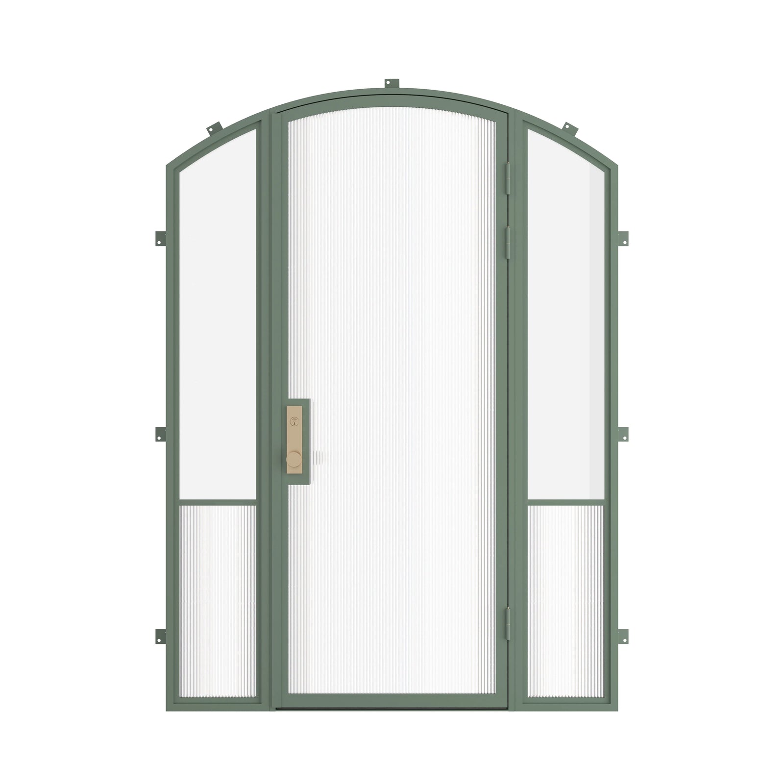 Pinkys Air Grand steel door, single, arch, with side windows, closed
