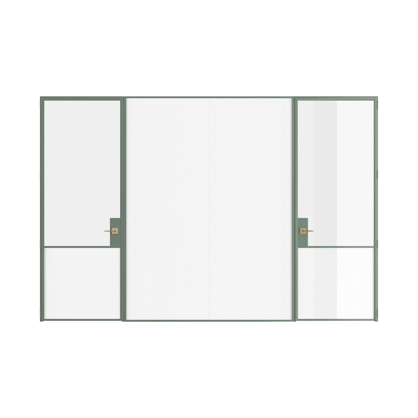 Pinkys Air Grand interior steel door, dual single, flat, with a fixed middle panel, closed