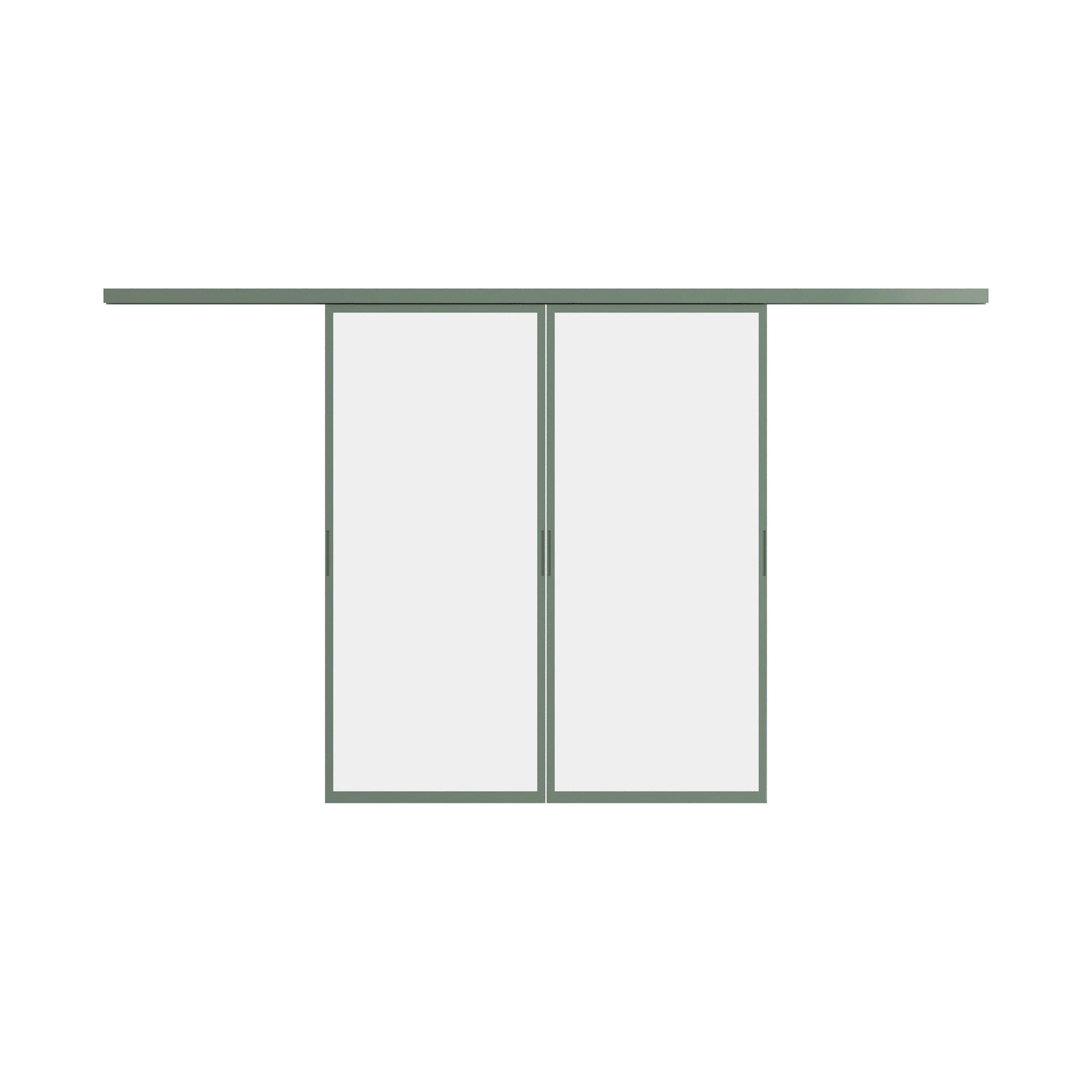 Pinkys Air Lite interior steel door, double, sliding, top-track, closed