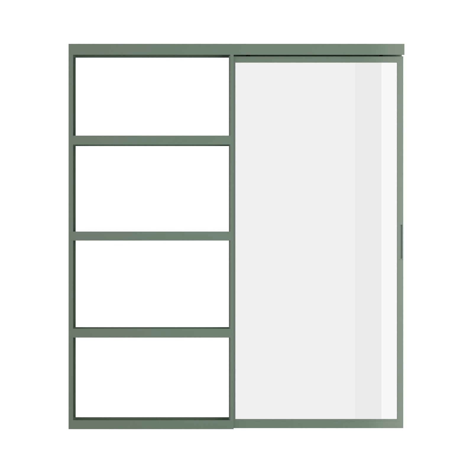 Pinkys Air Lite interior steel door, single, flat, sliding, pocket, top-track, closed