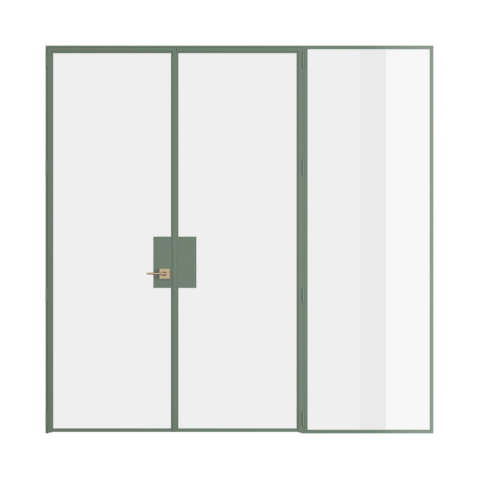 Pinkys Air Lite interior steel door, double, flat, with a right side window, closed