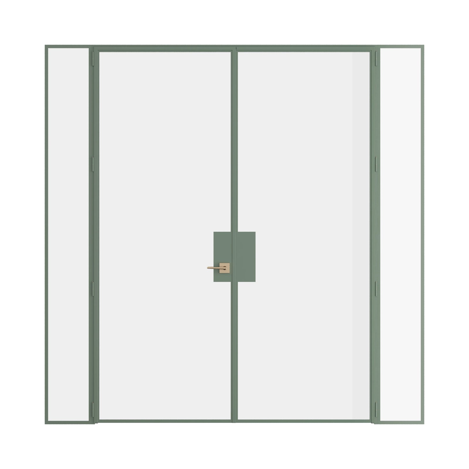Pinkys Air Lite interior steel door, double, flat, with side windows, closed
