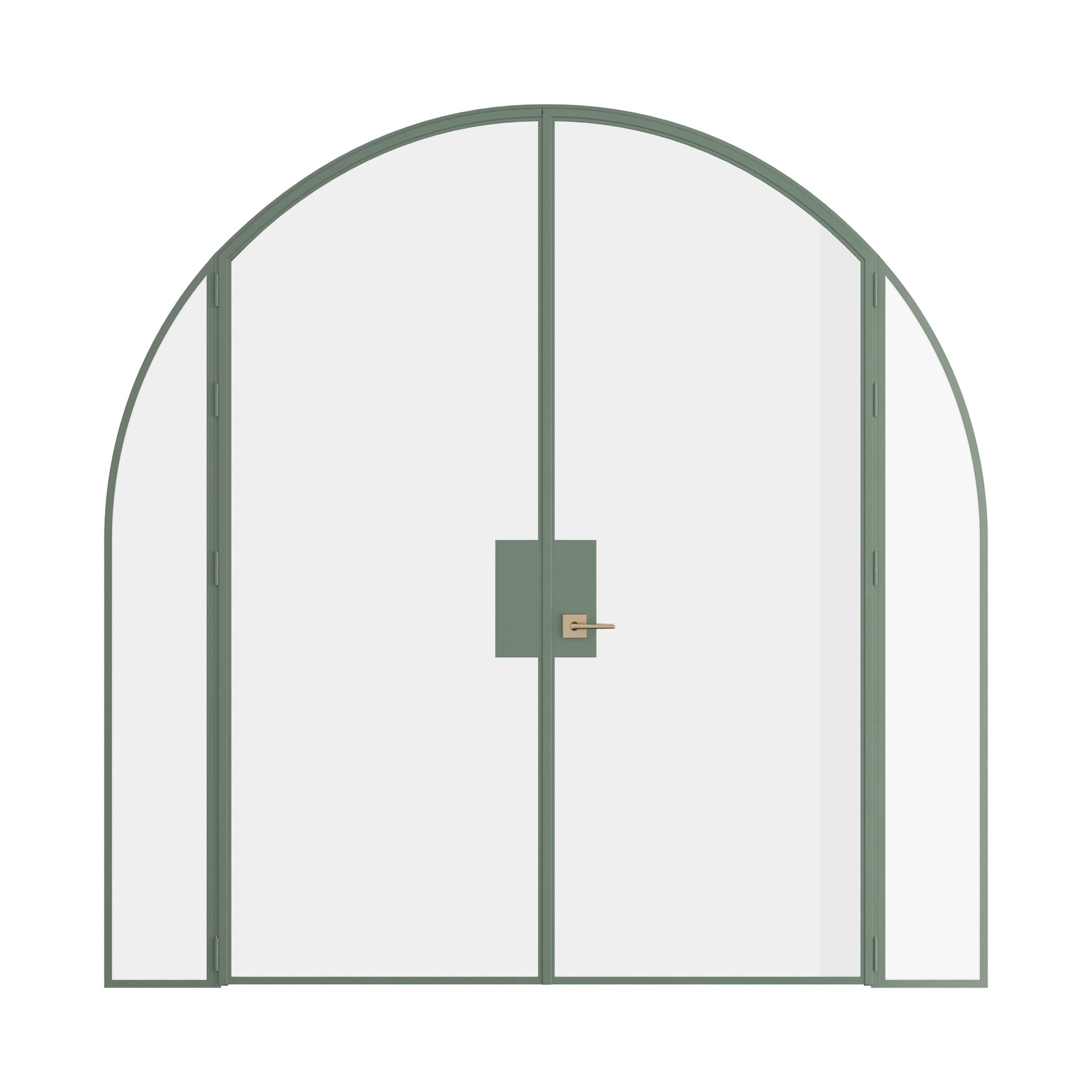 Pinkys Air Lite interior steel door, double, full arch, with side windows, closed