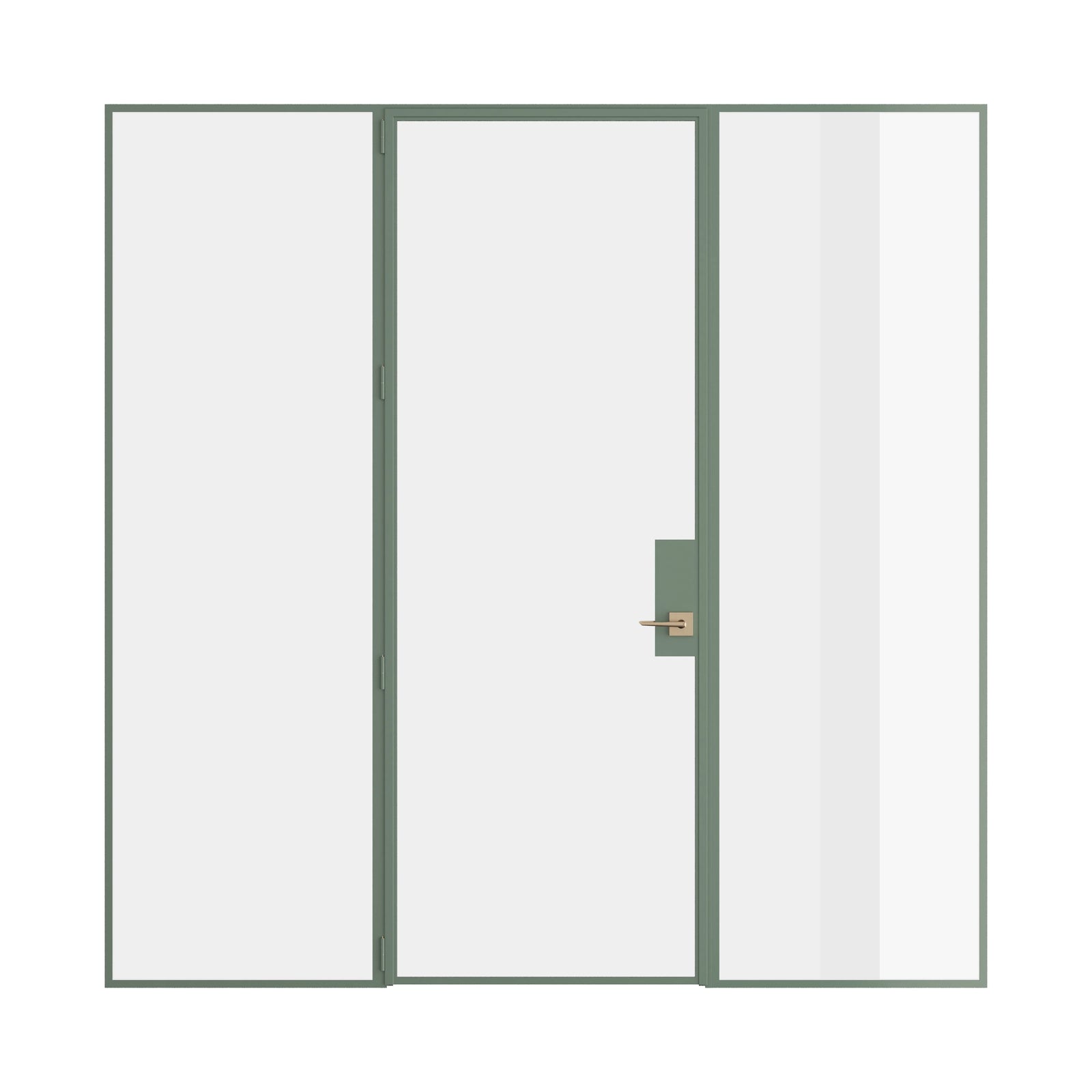 Pinkys Air Lite interior steel door, single, flat, with side windows, closed