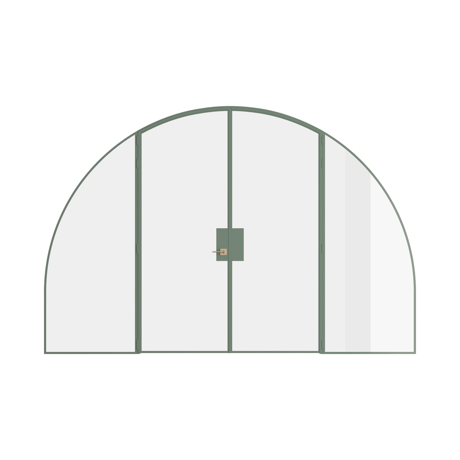 Pinkys Air Lite interior steel door, double, full arch, with side windows, closed