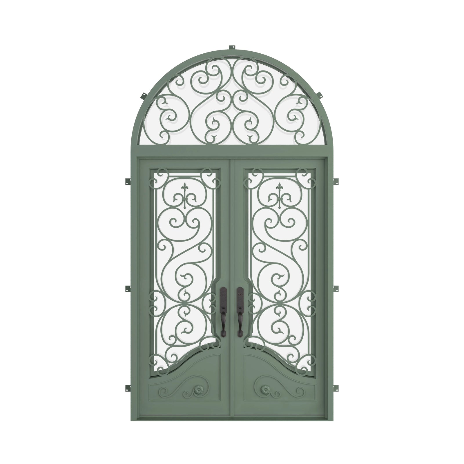 Pinkys Beverly steel door, double, arch, closed