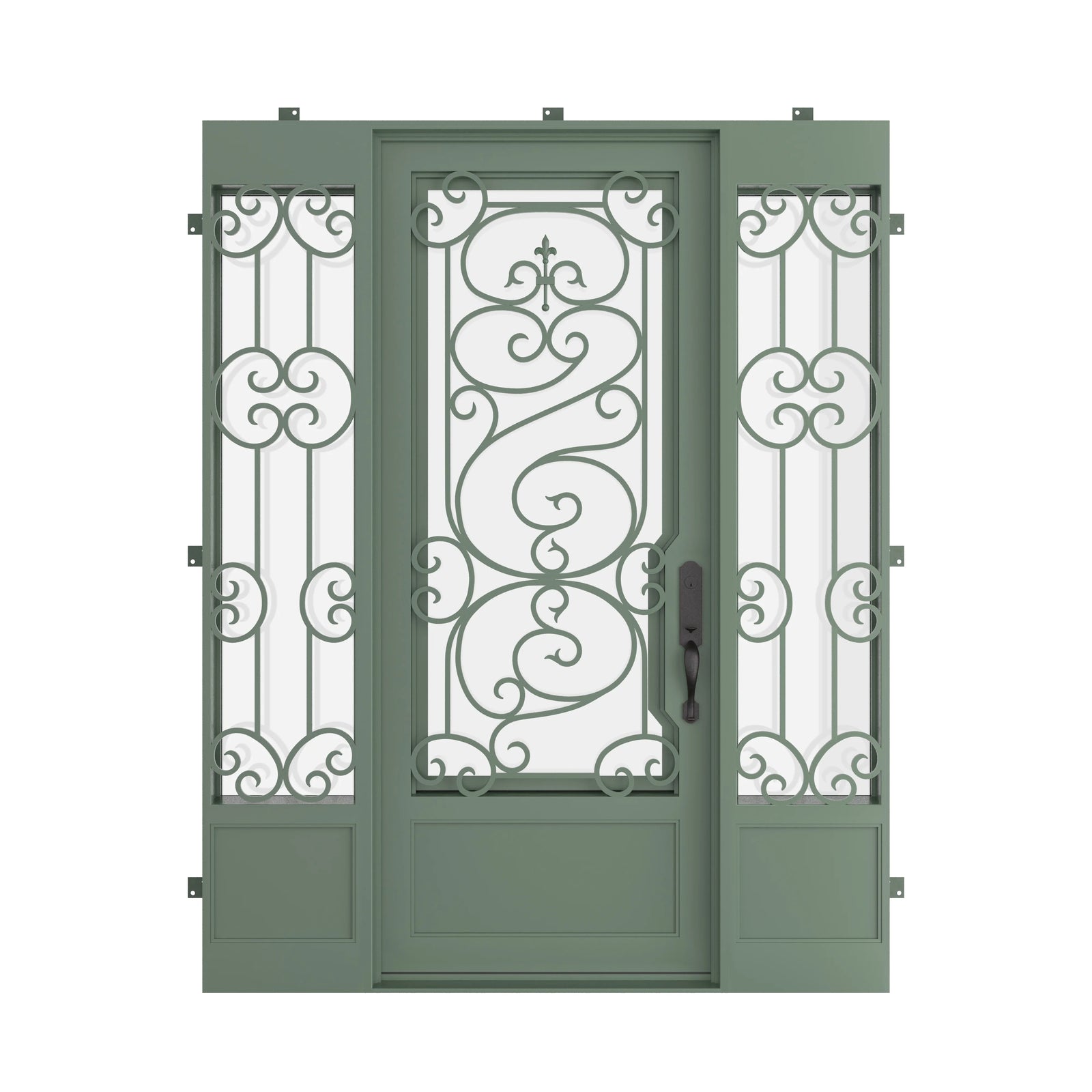 Pinkys Beverly steel door, single, flat, with side windows, closed