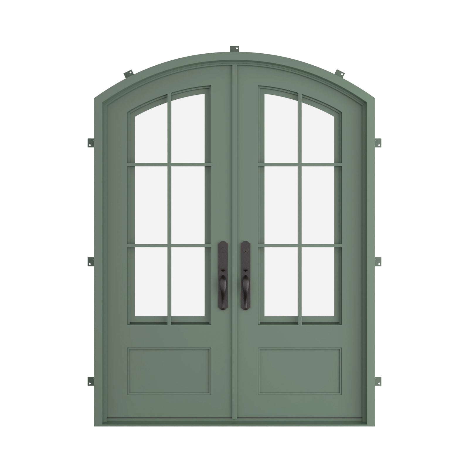 Pinkys Bristol steel door, double, arch, closed