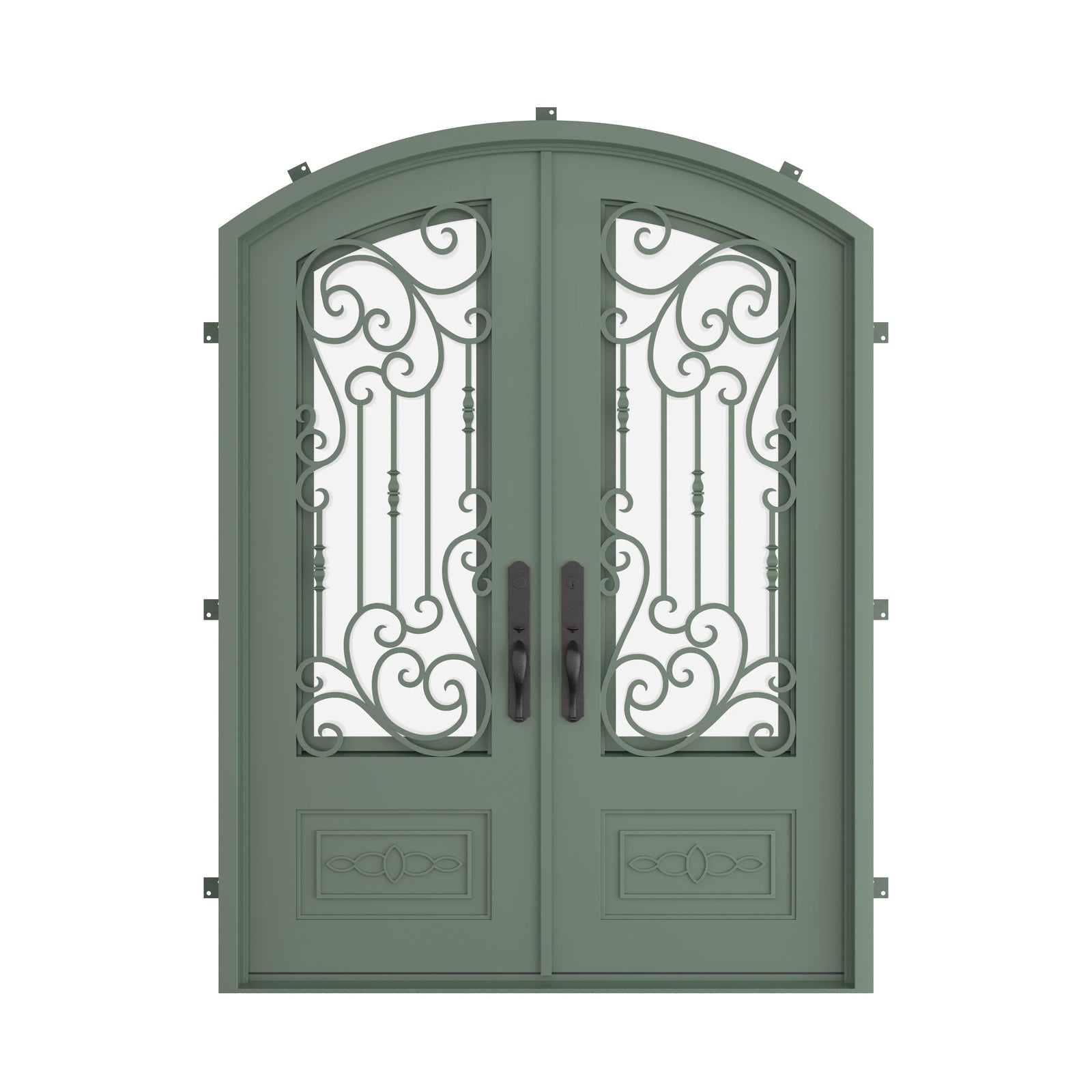 Pinkys Golden Gate steel door, double, arch, closed