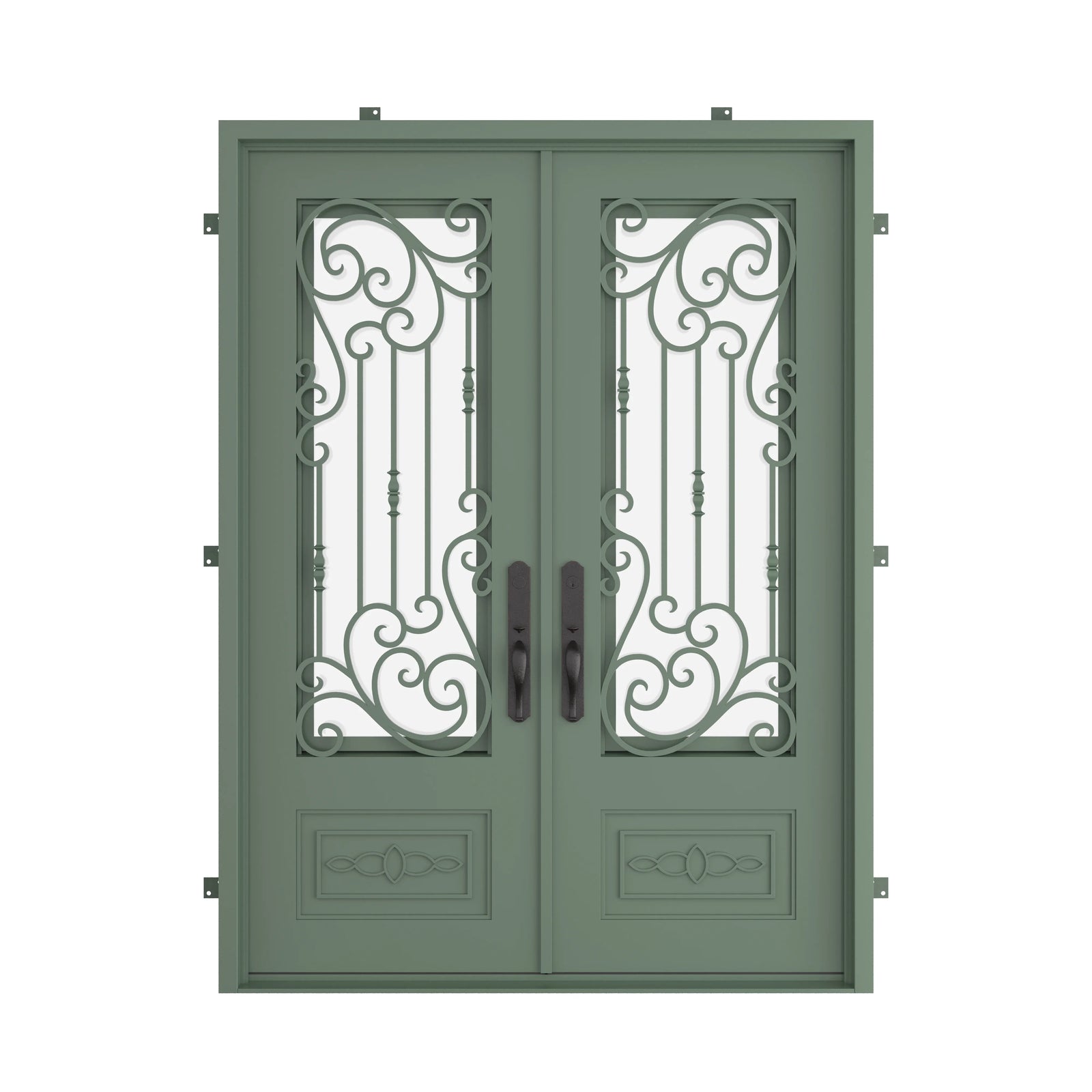 Pinkys Golden Gate steel door, double, flat, closed