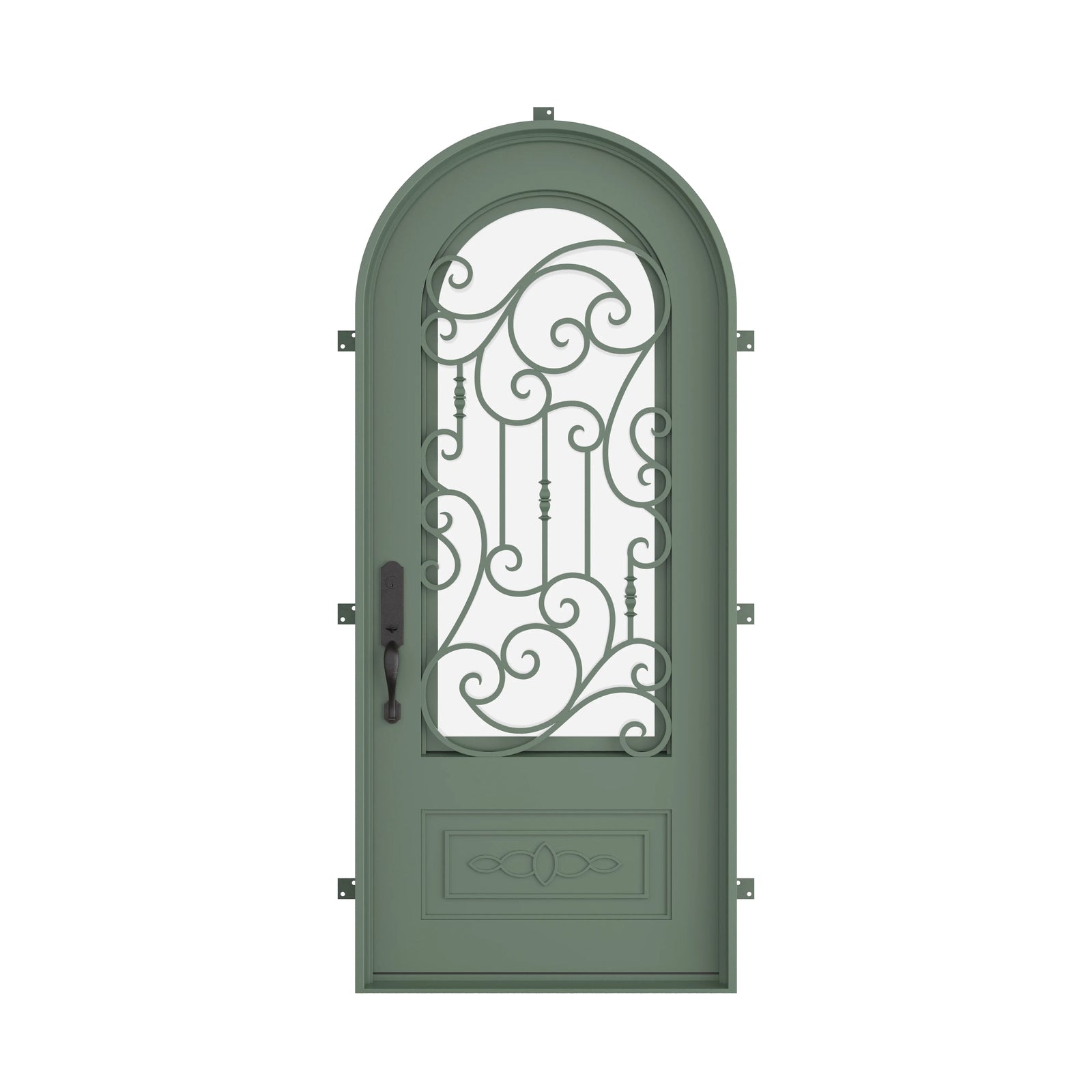 Pinkys Golden Gate steel door, single, full arch, closed