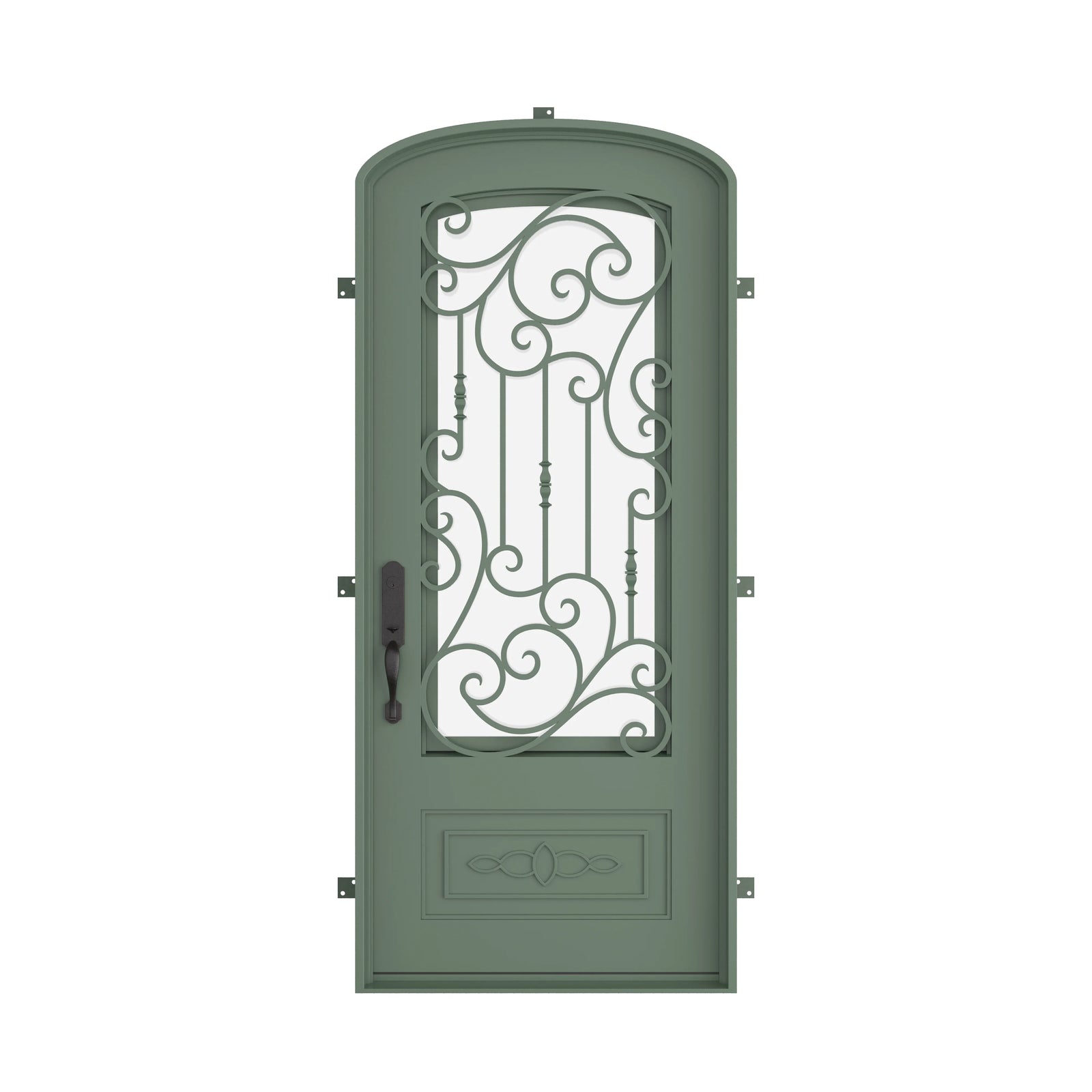 Pinkys Golden Gate steel door, single, arch, closed