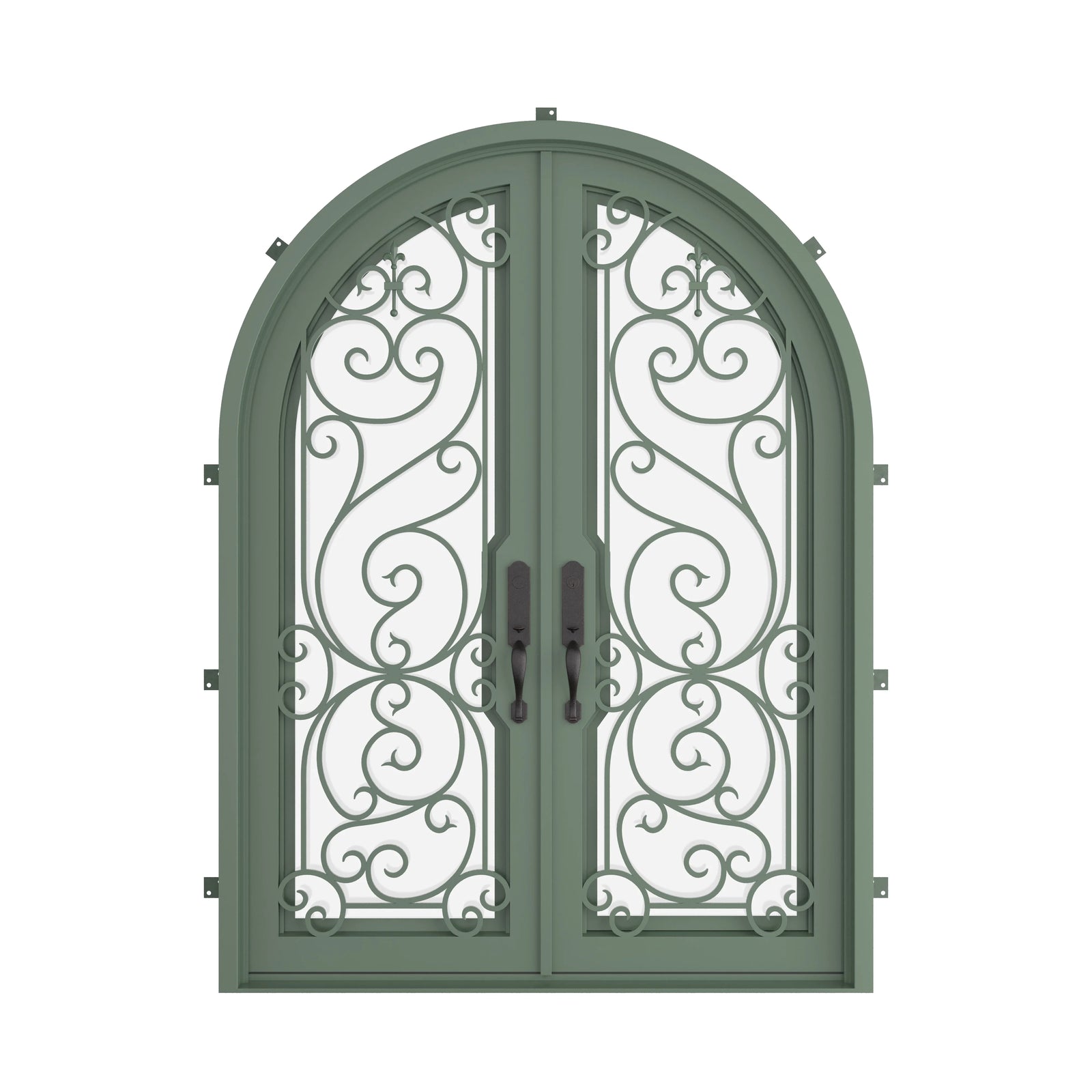 Pinkys Hills steel door, double, arch, closed