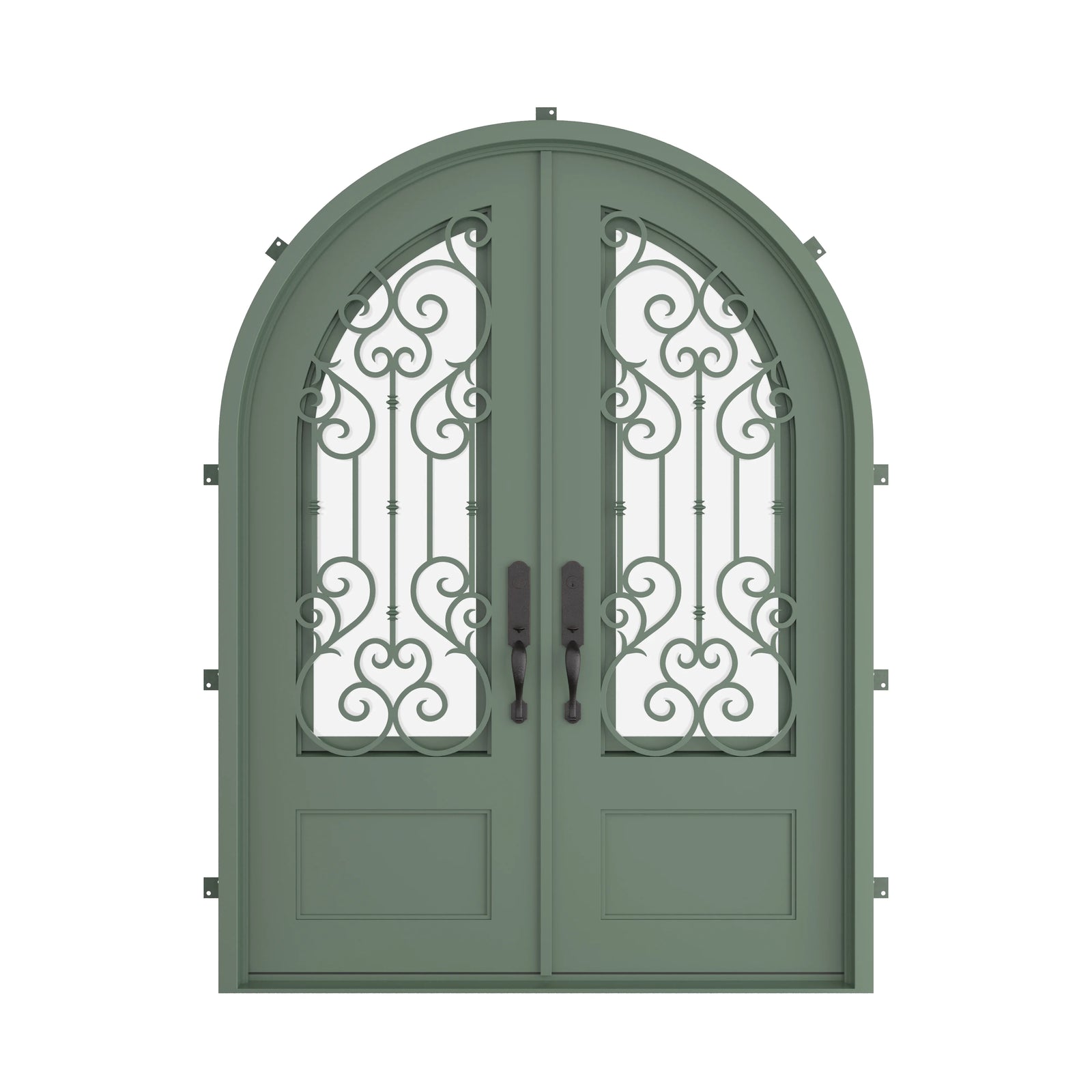 Pinkys New York steel door, double, full arch, closed