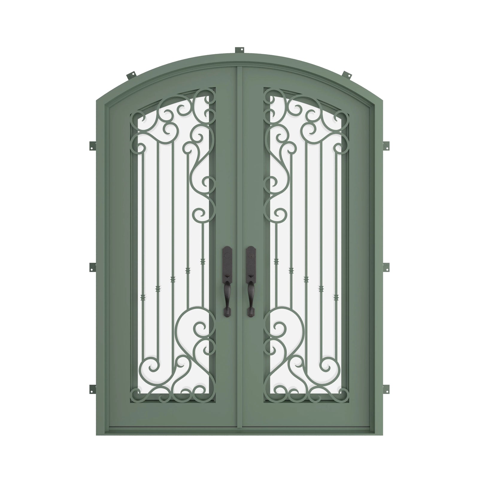 Pinkys Paris steel door, double, arch, closed