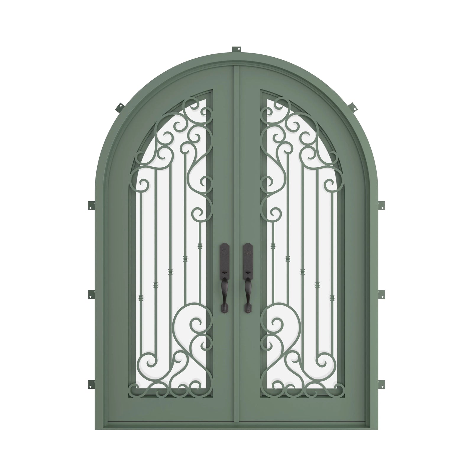 Pinkys Paris steel door, double, full arch, closed