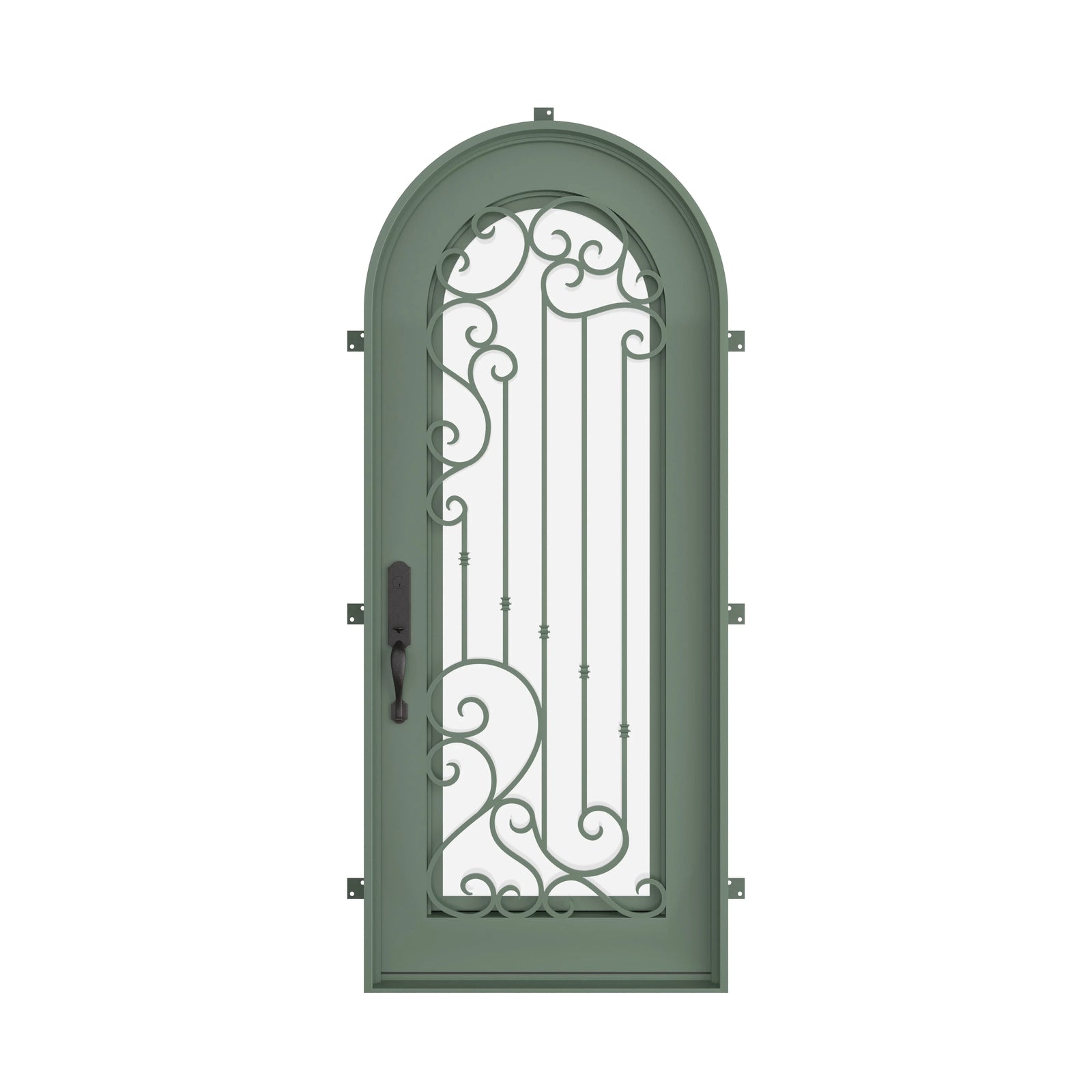 Pinkys Paris steel door, single, arch, closed