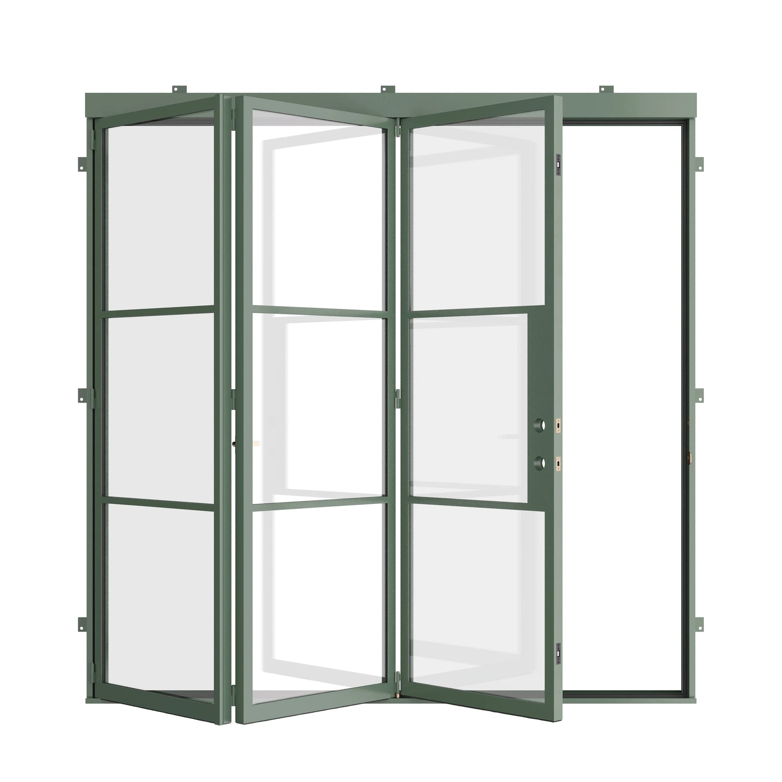 Pinkys Air 4 steel door, bifold, open