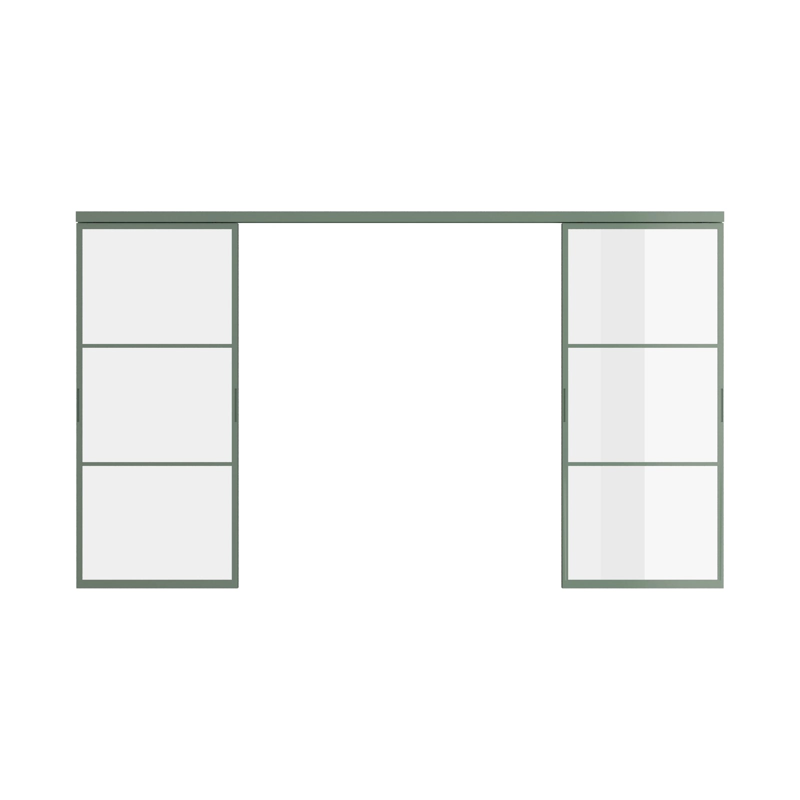 Pinkys Air 4 interior steel door, double, sliding, top-track, open