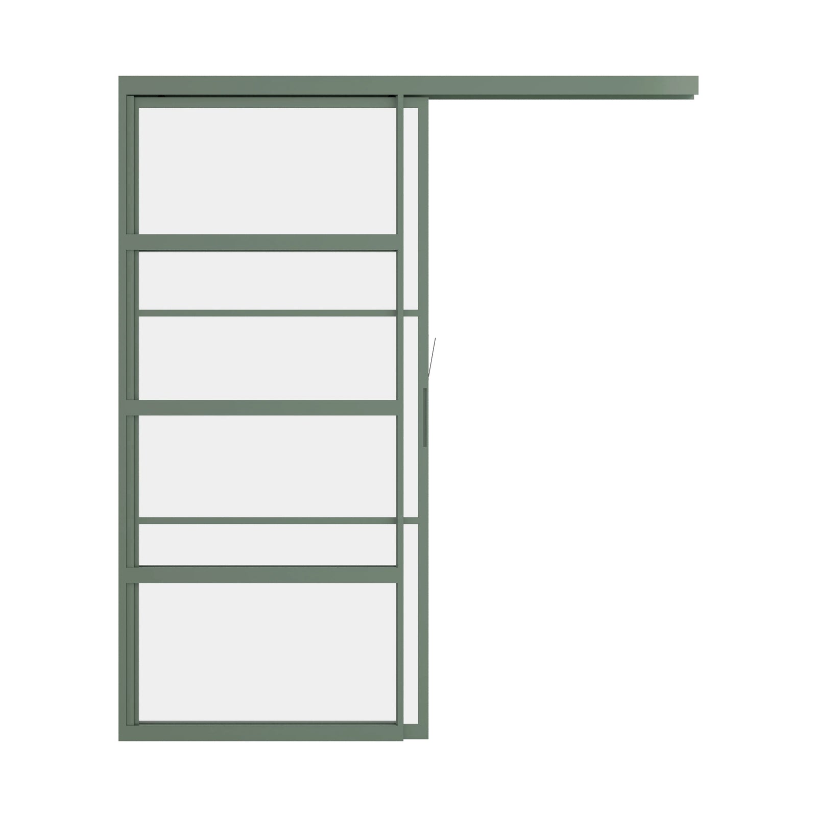 Pinkys Air 4 interior steel door, single, flat, sliding, pocket, top-track, open