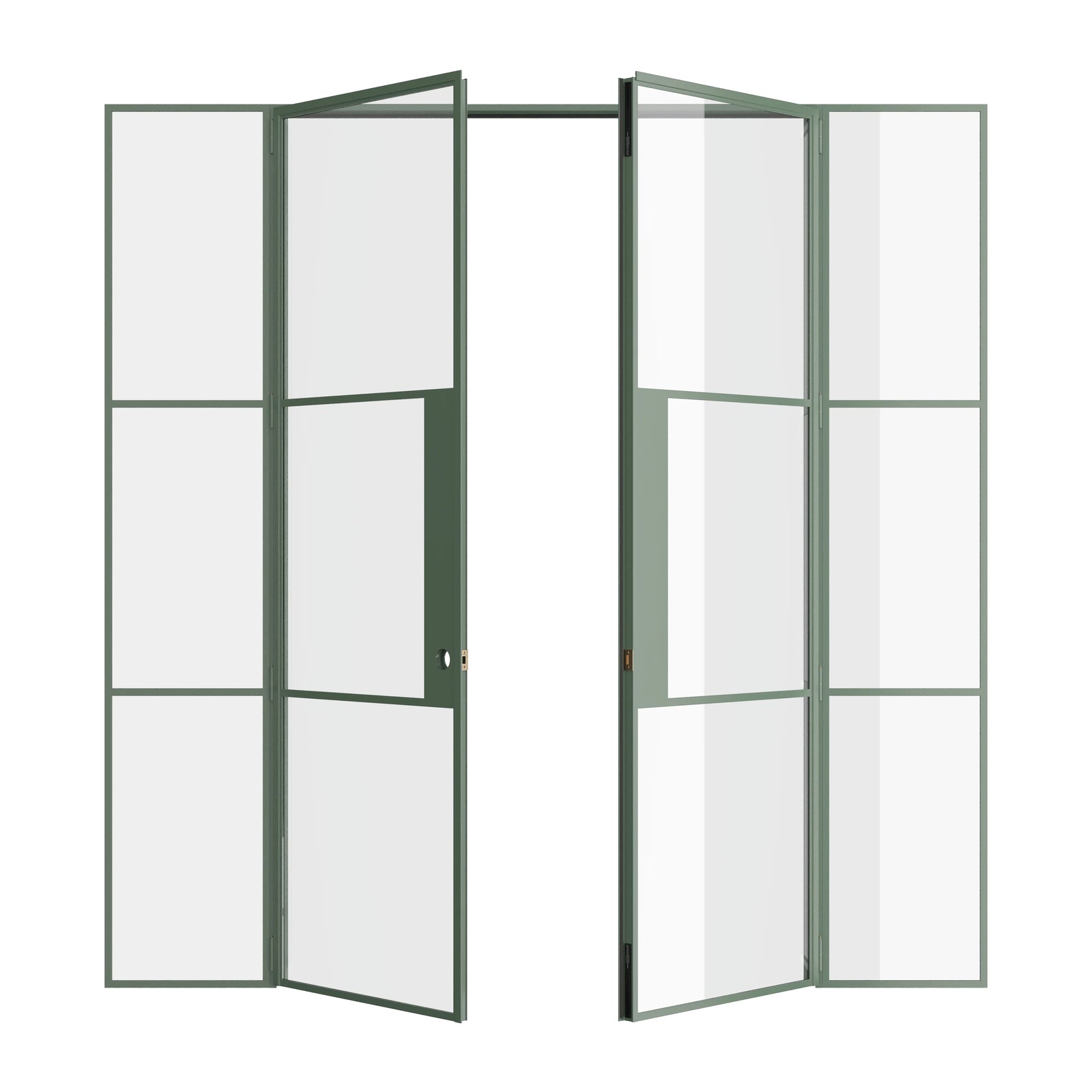 Pinkys Air 4 interior steel door, double, flat, with side windows, open