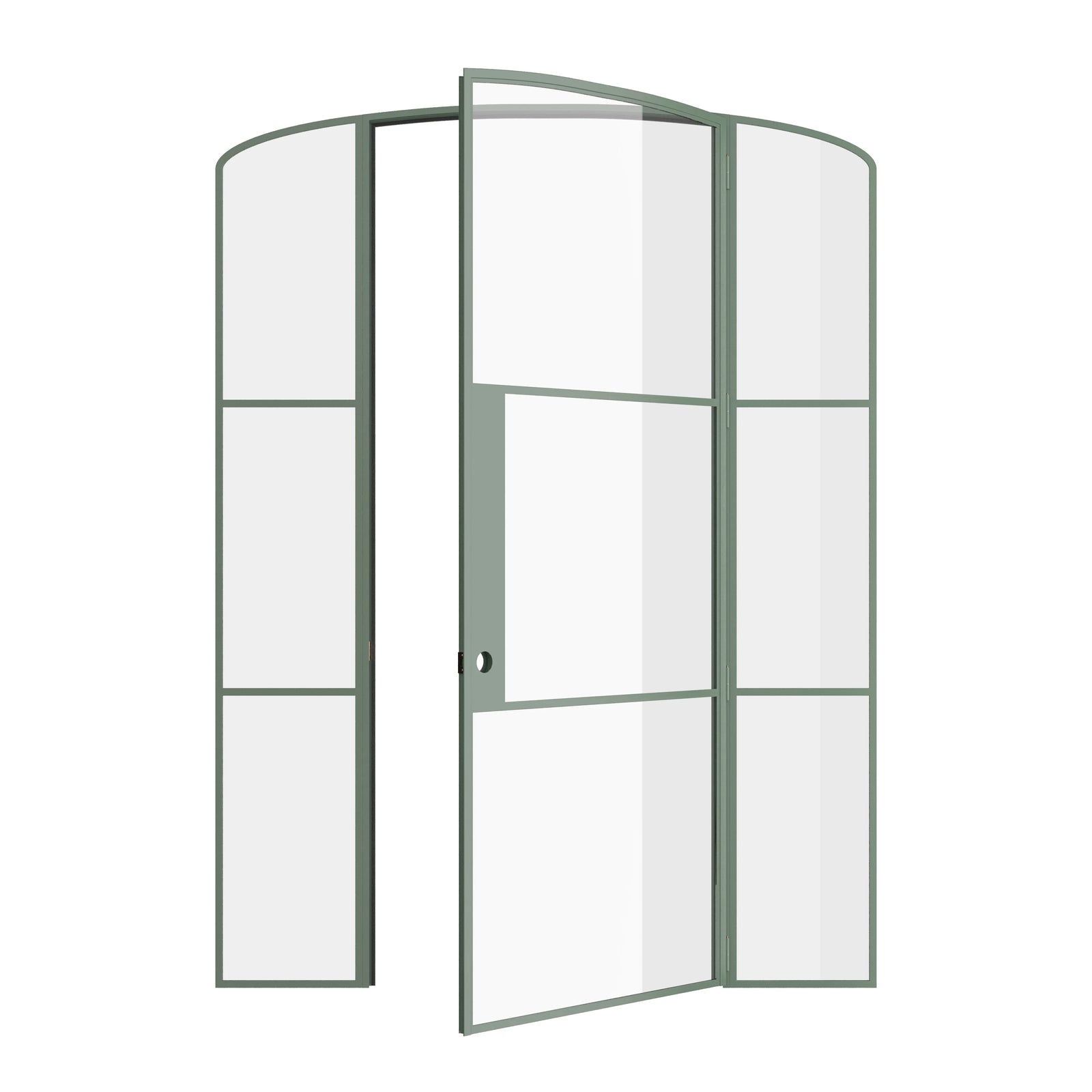Pinkys Air 4 interior steel door, single, mini arch, with side windows, open