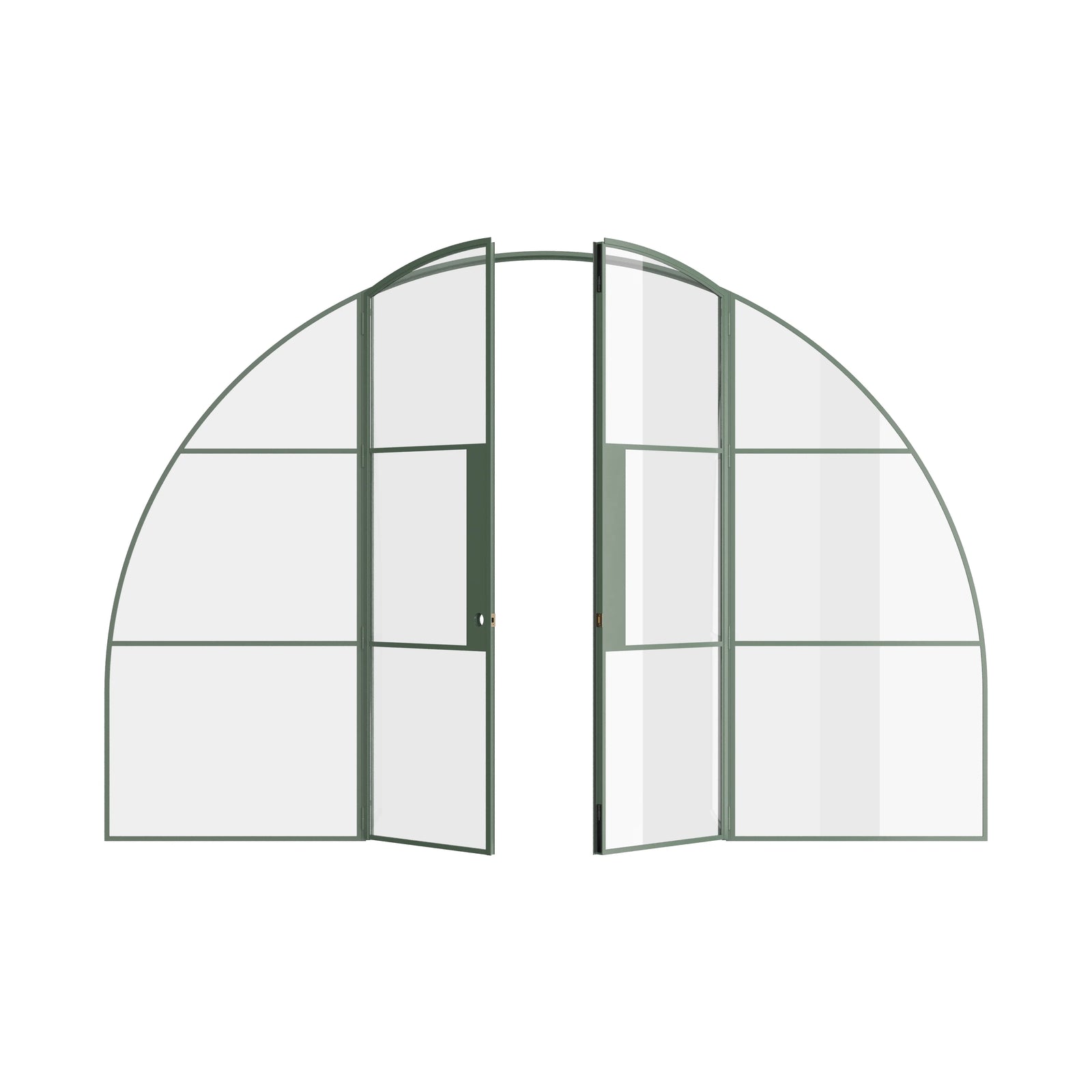 Pinkys Air 4 interior steel door, double, arch, with side windows, open