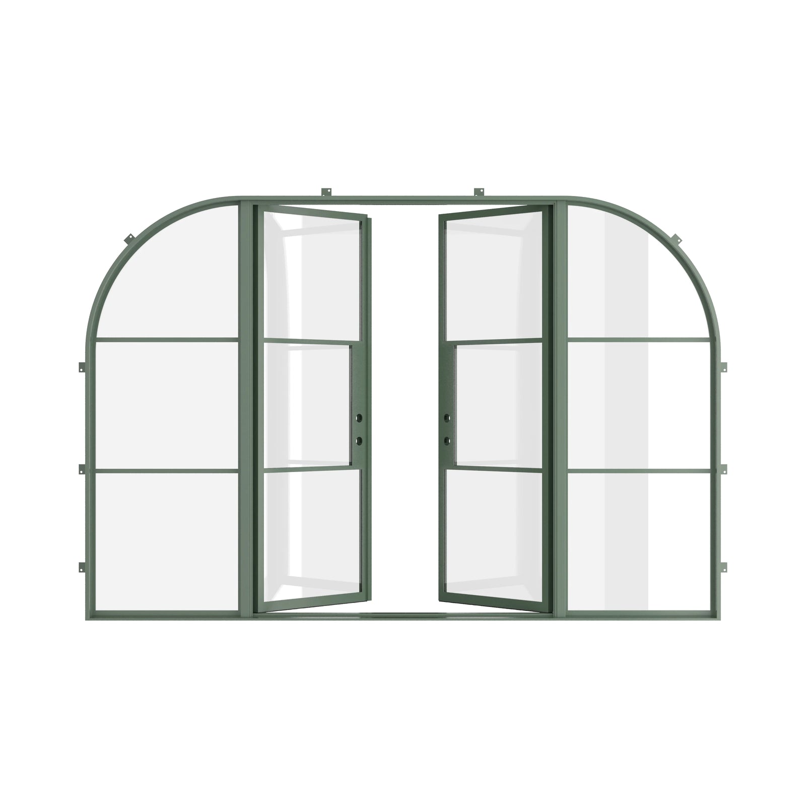 Pinkys Air 4 steel door, double, flat, with side windows, open