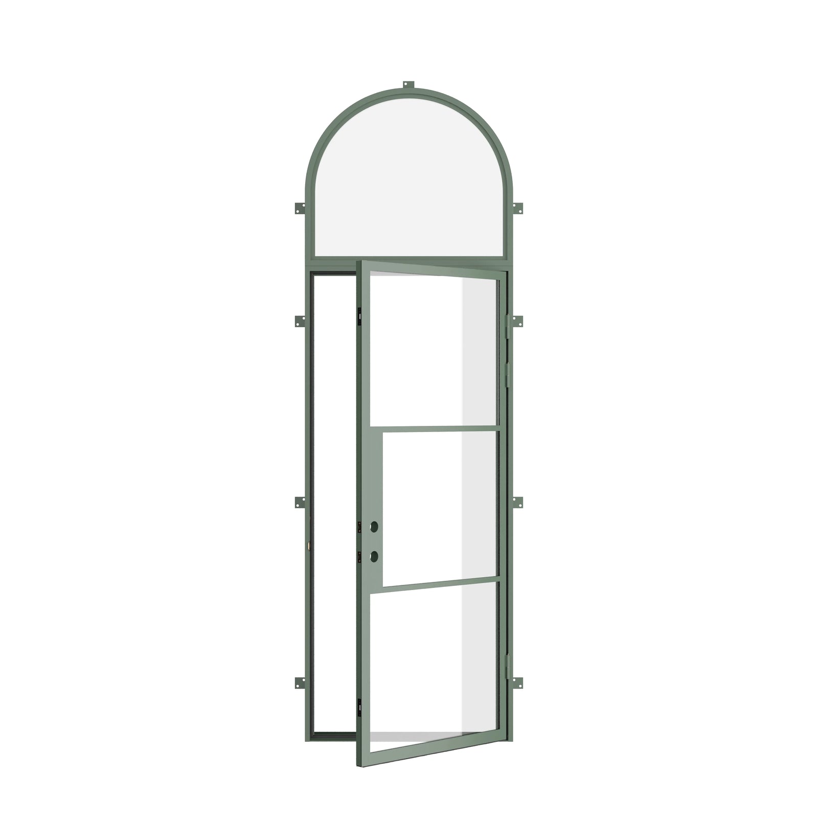 Pinkys Air 4 steel door, single, flat, with a flat top window, open