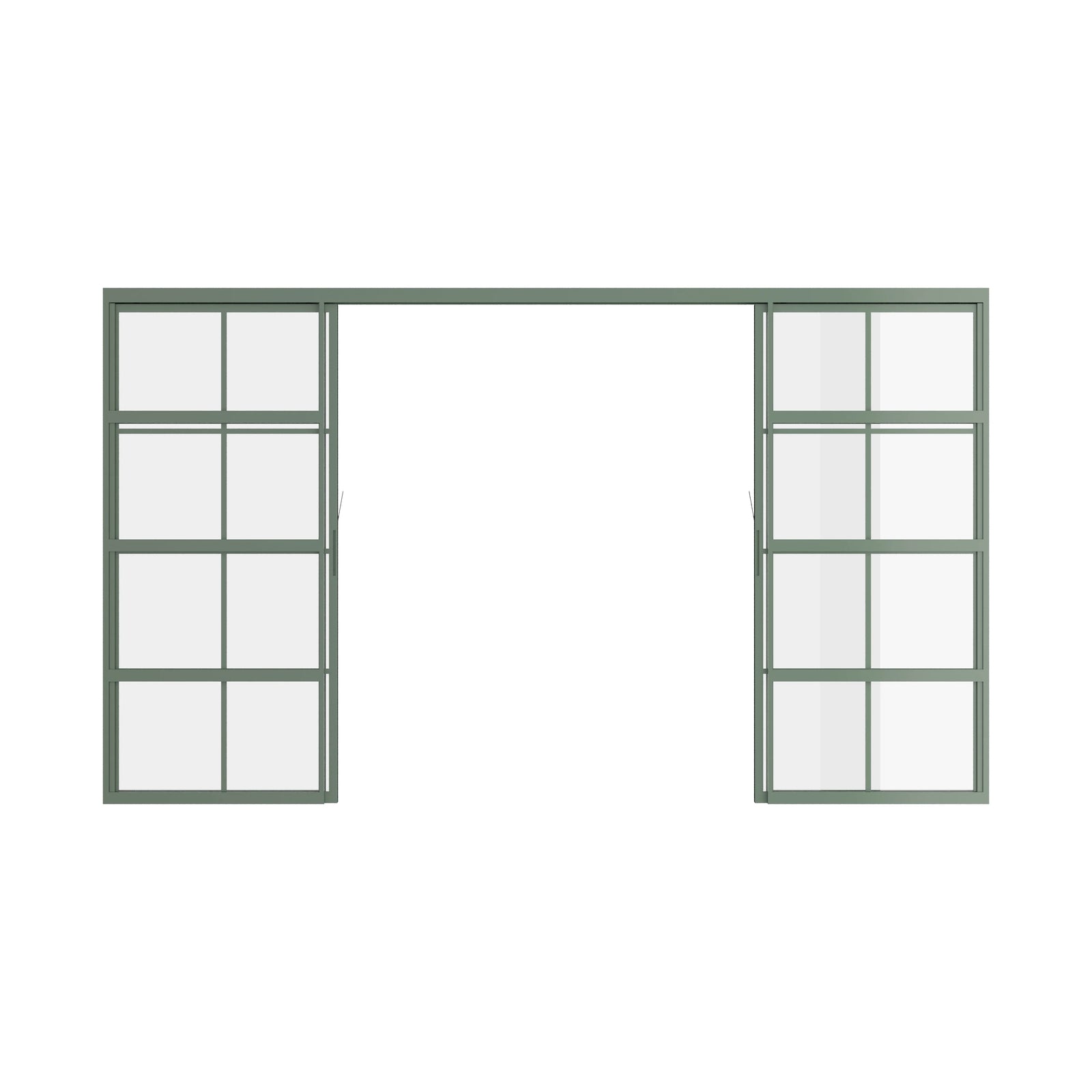 Pinkys Air 5 interior steel door, double, flat, sliding, pocket, top-track, open