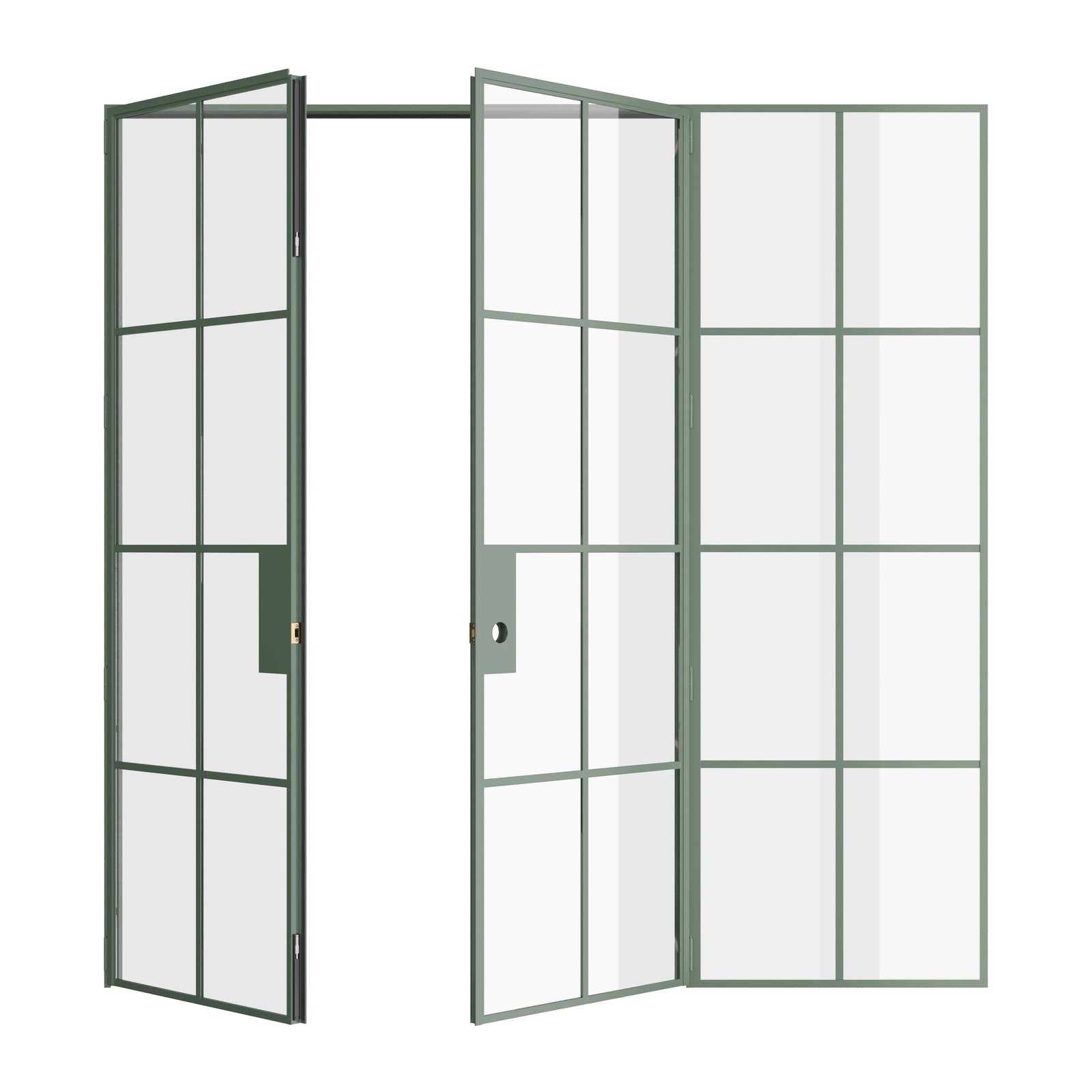 Pinkys Air 5 interior steel door, double, flat, with a right side window, open