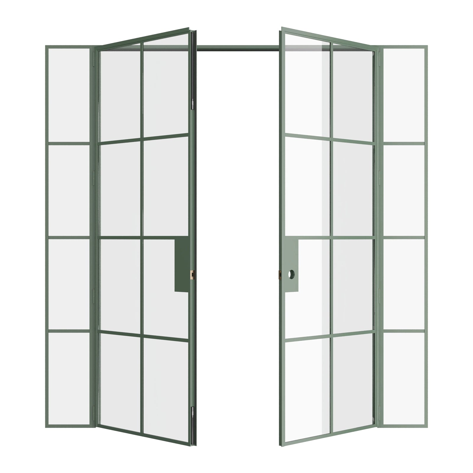 Pinkys Air 5 interior steel door, double, flat, with side windows, open