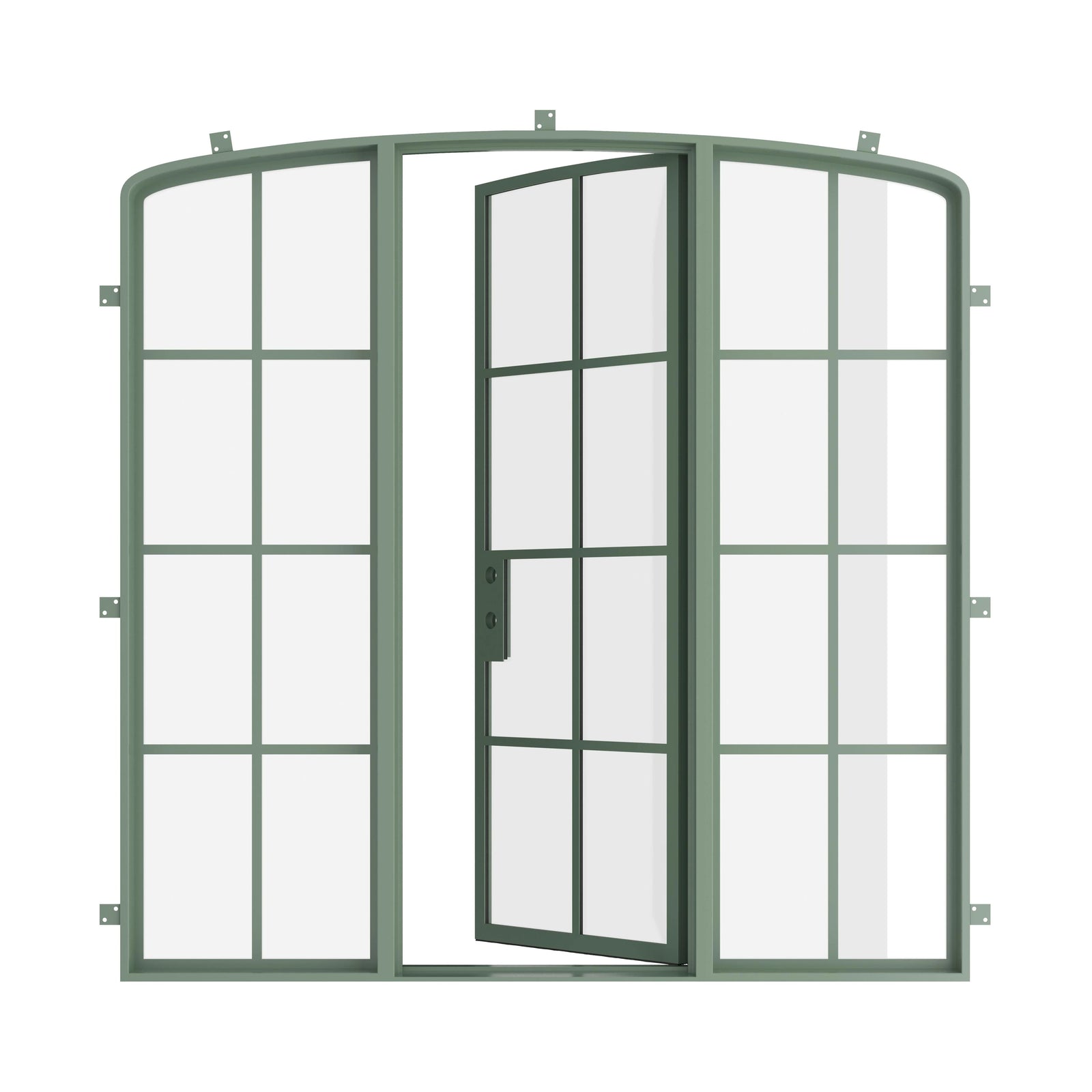 Pinkys Air 5 steel door, single, mini arch, with side windows, open