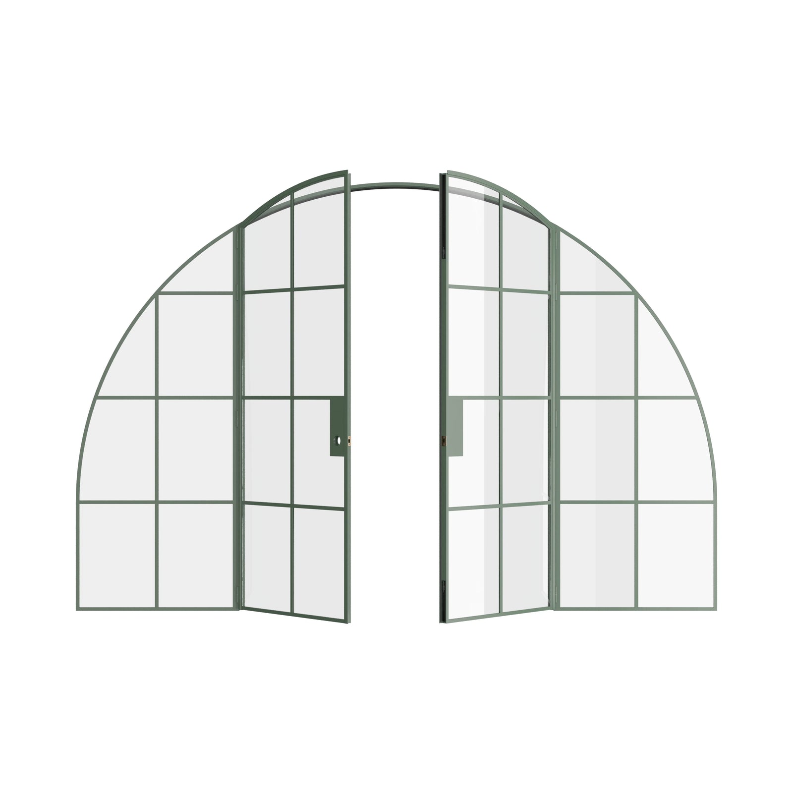 Pinkys Air 5 interior steel door, double, arch, with side windows, open