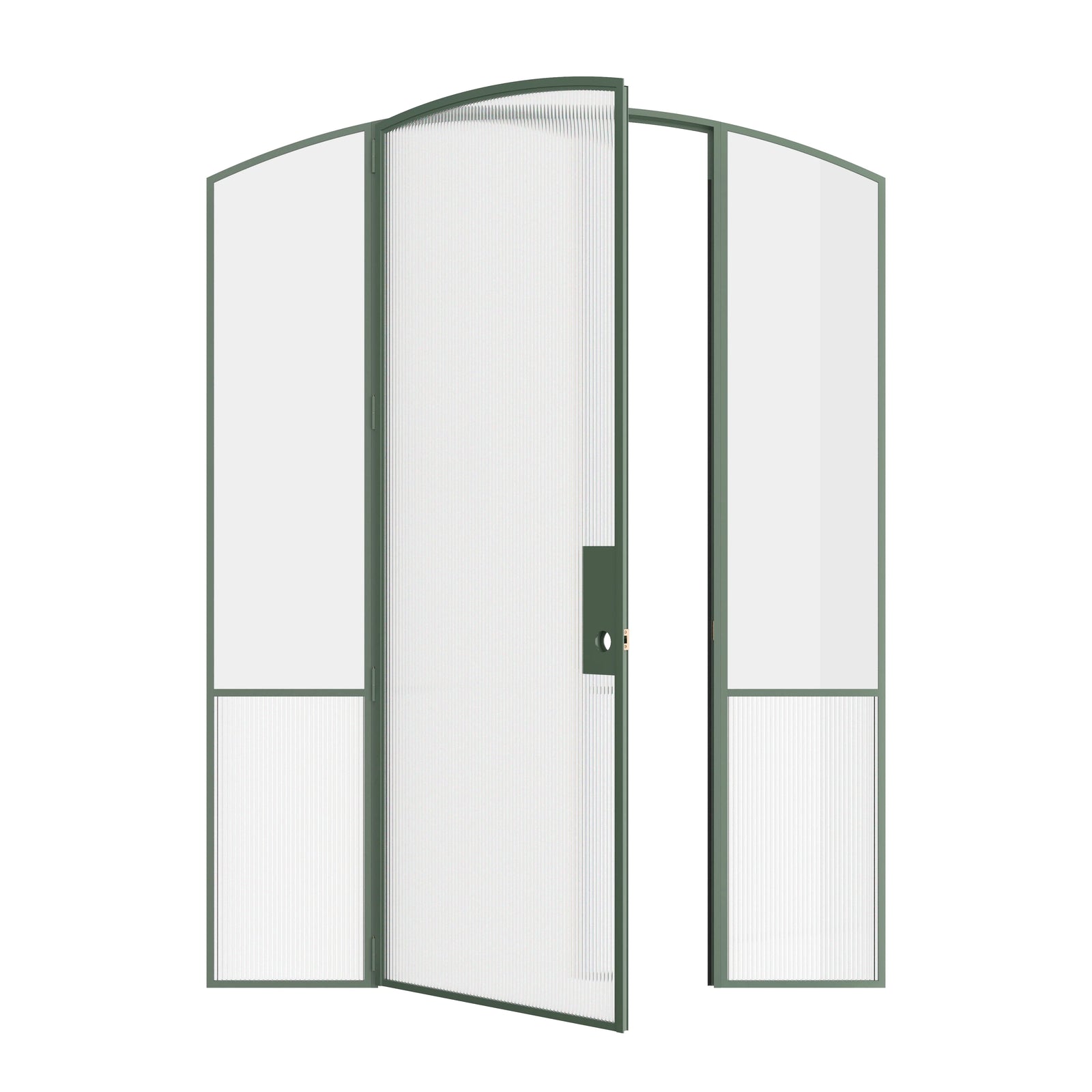 Pinkys Air Grand interior steel door, single, arch, with side windows, open