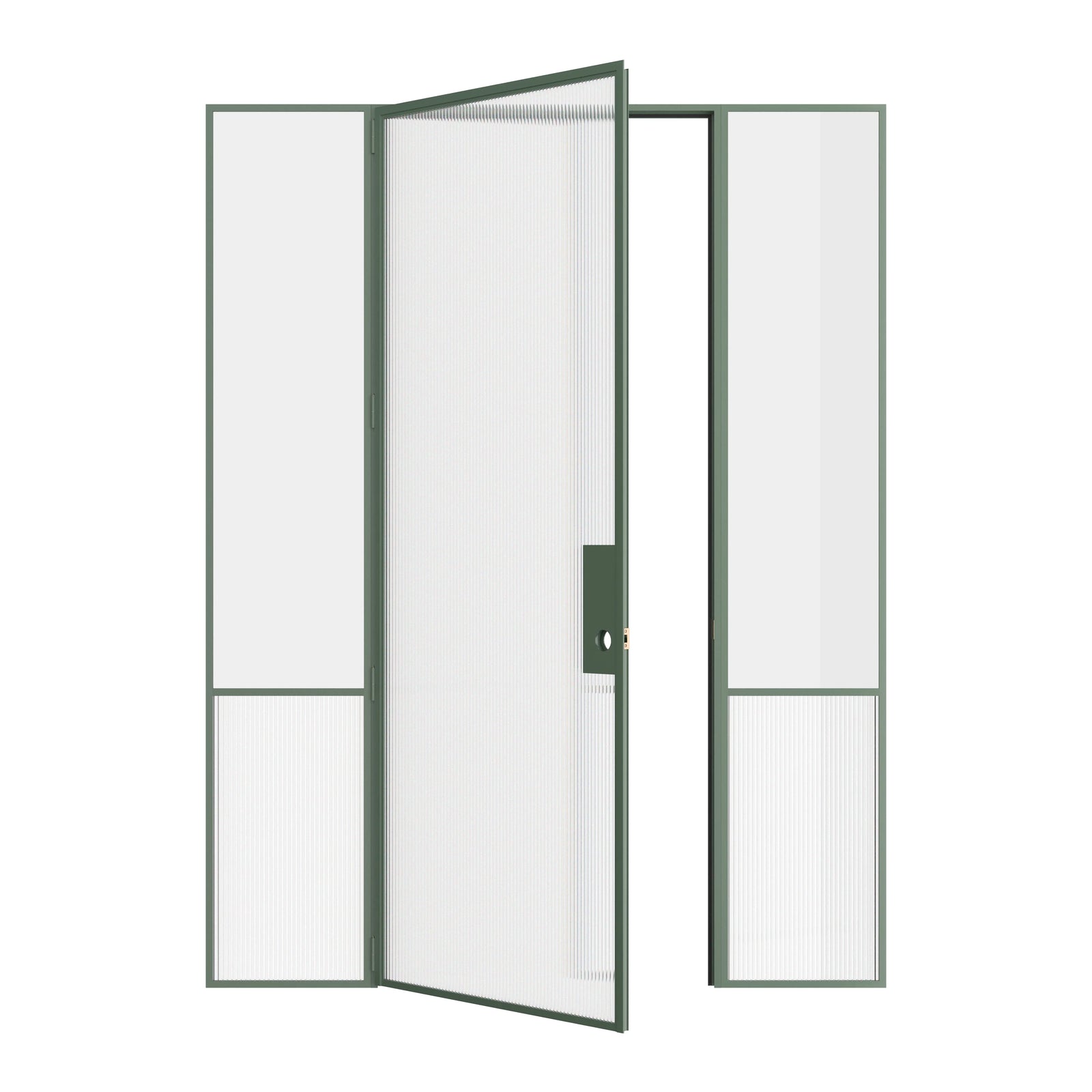 Pinkys Air Grand interior steel door, single, flat, with side windows, open