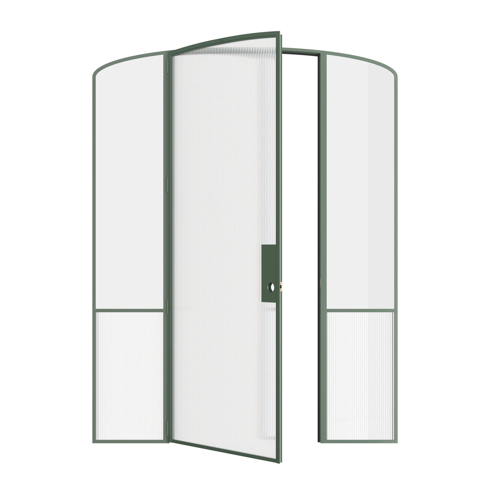 Pinkys Air Grand interior steel door, single, mini arch, with side windows, open
