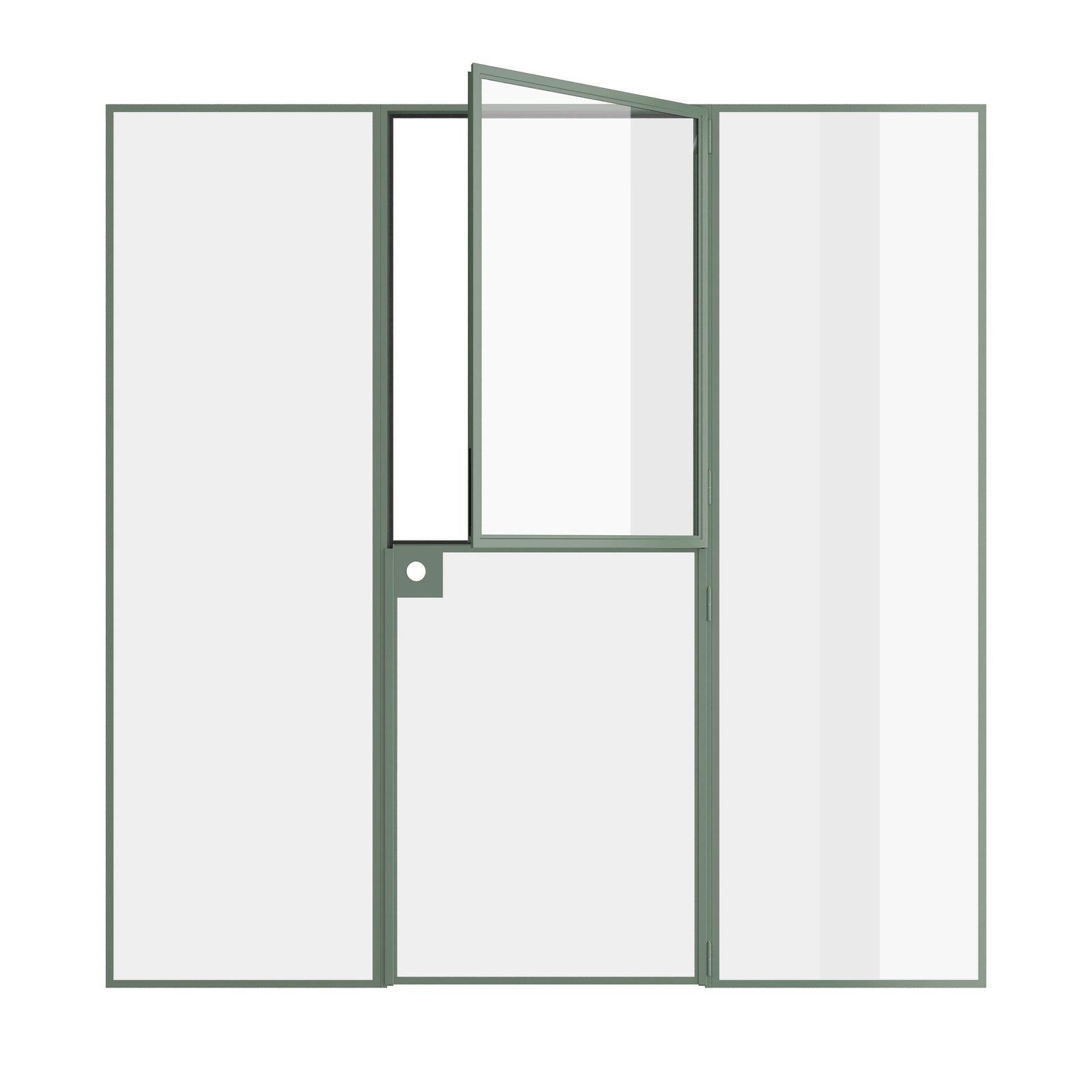 Pinkys Air Lite interior steel door, single, flat, Dutch, with side windows, open