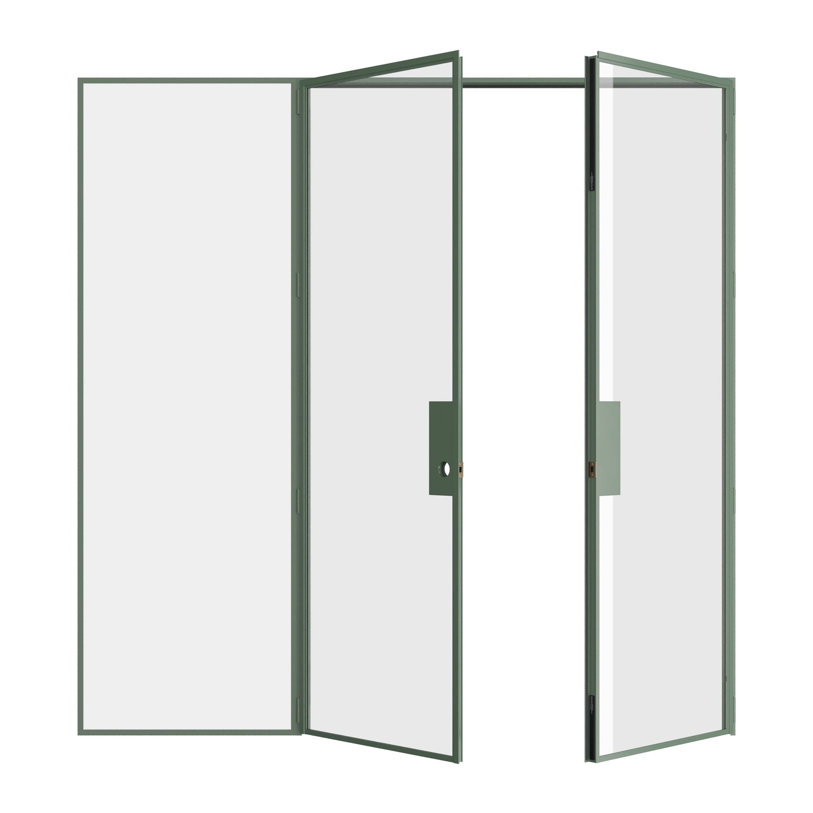 Pinkys Air Lite interior steel door, double, flat, with a left side window, open