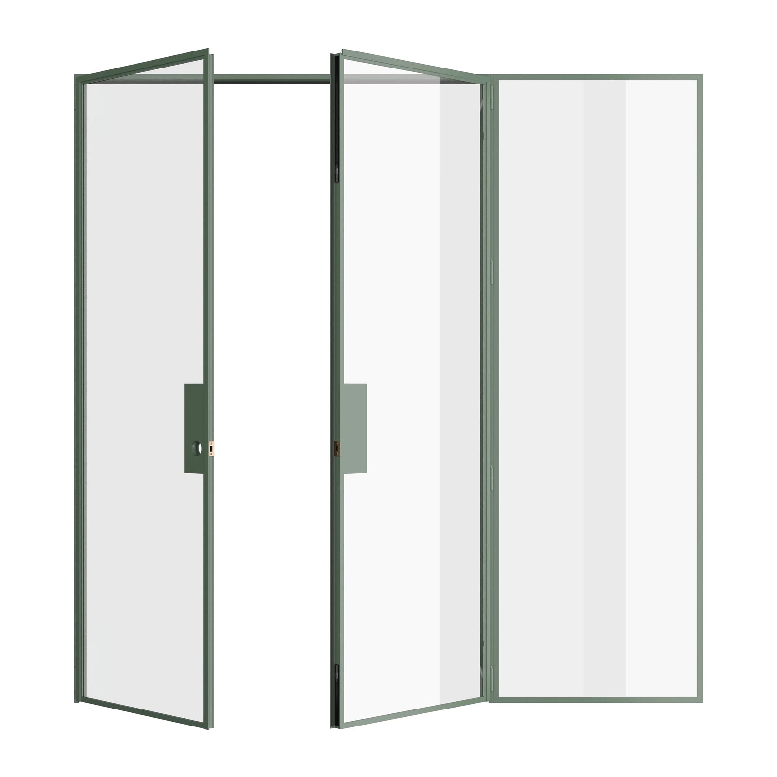 Pinkys Air Lite interior steel door, double, flat, with a right side window, open