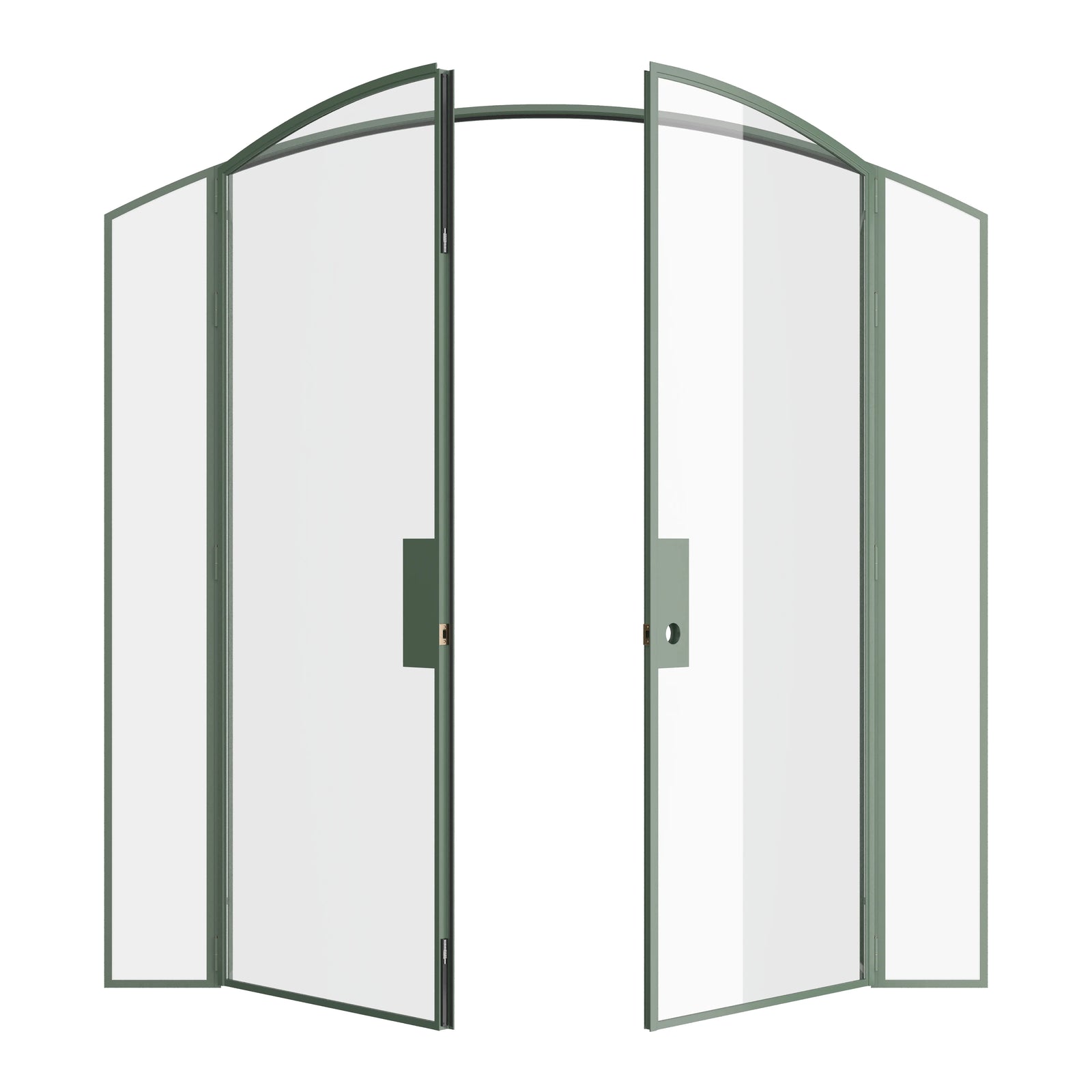 Pinkys Air Lite interior steel door, double, arch, with side windows, open