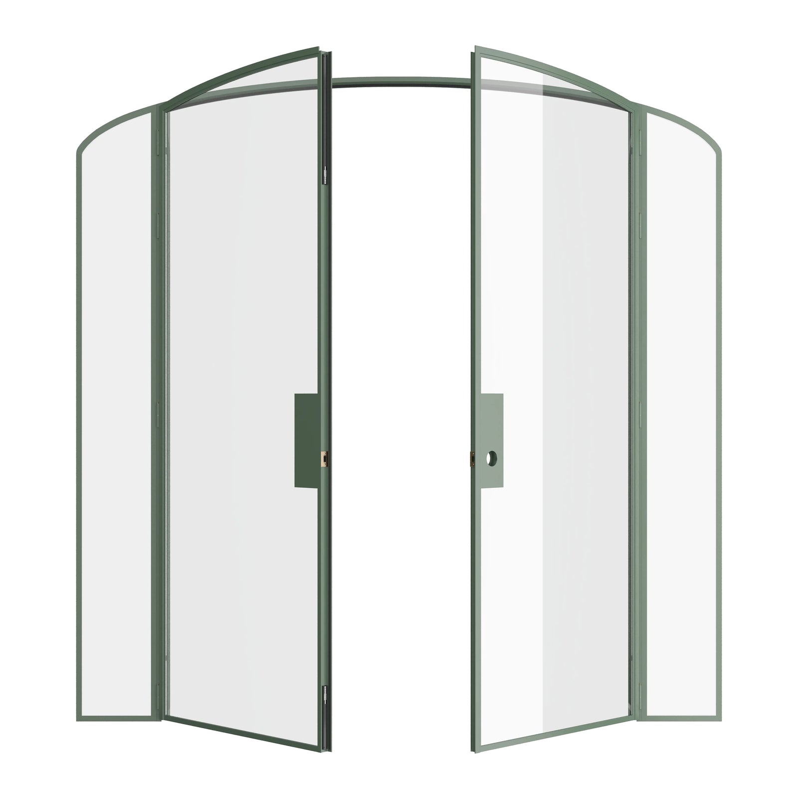 Pinkys Air Lite interior steel door, double, mini arch, with side windows, open