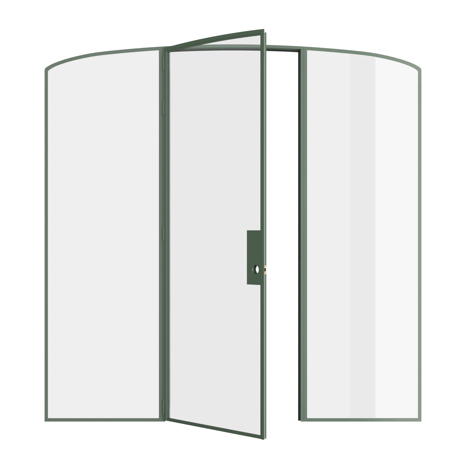 Pinkys Air Lite interior steel door, single, mini arch, with side windows, open