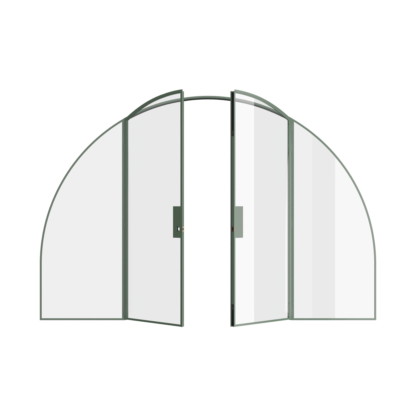 Pinkys Air Lite interior steel door, double, full arch, with side windows, open