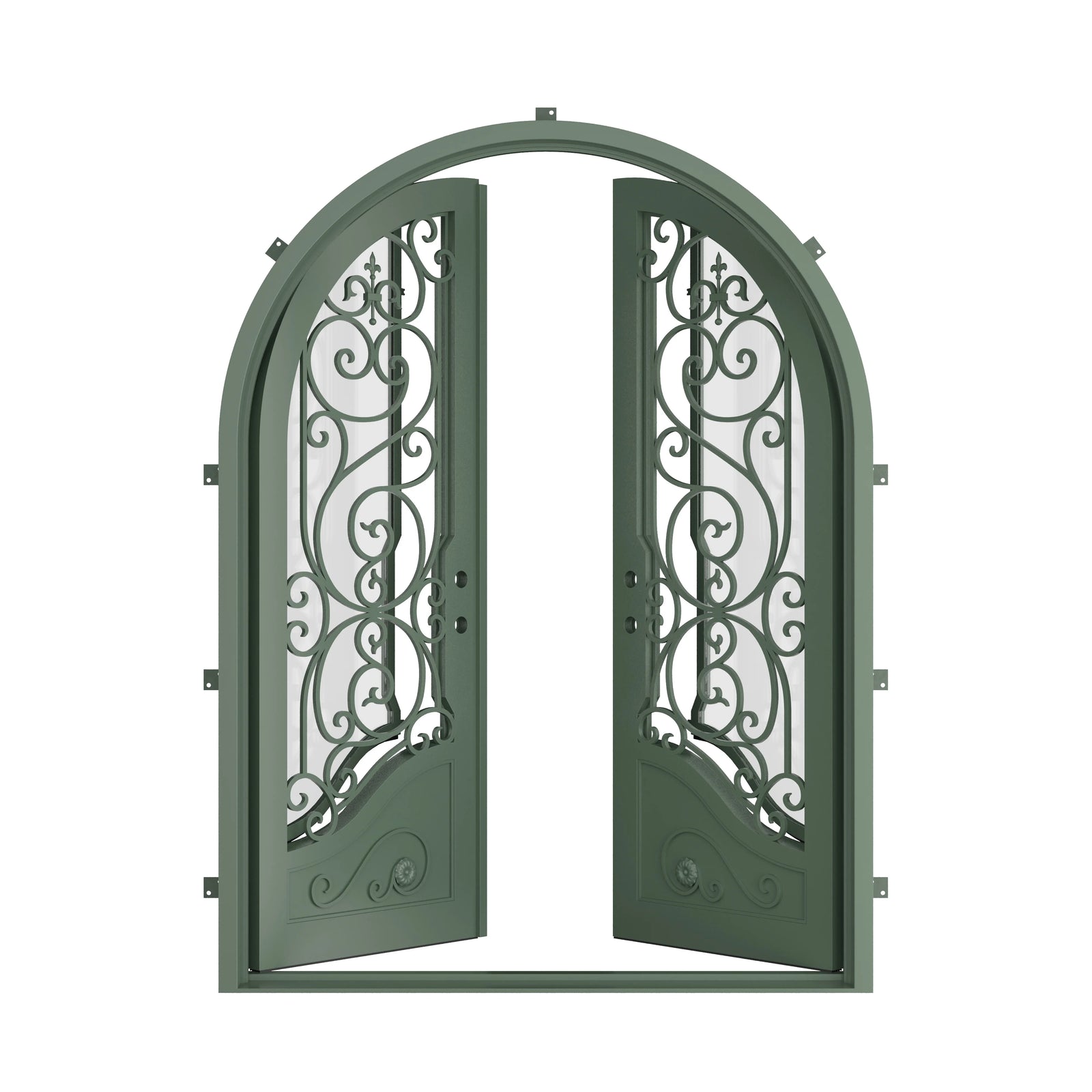 Pinkys Beverly steel door, double, full arch, open