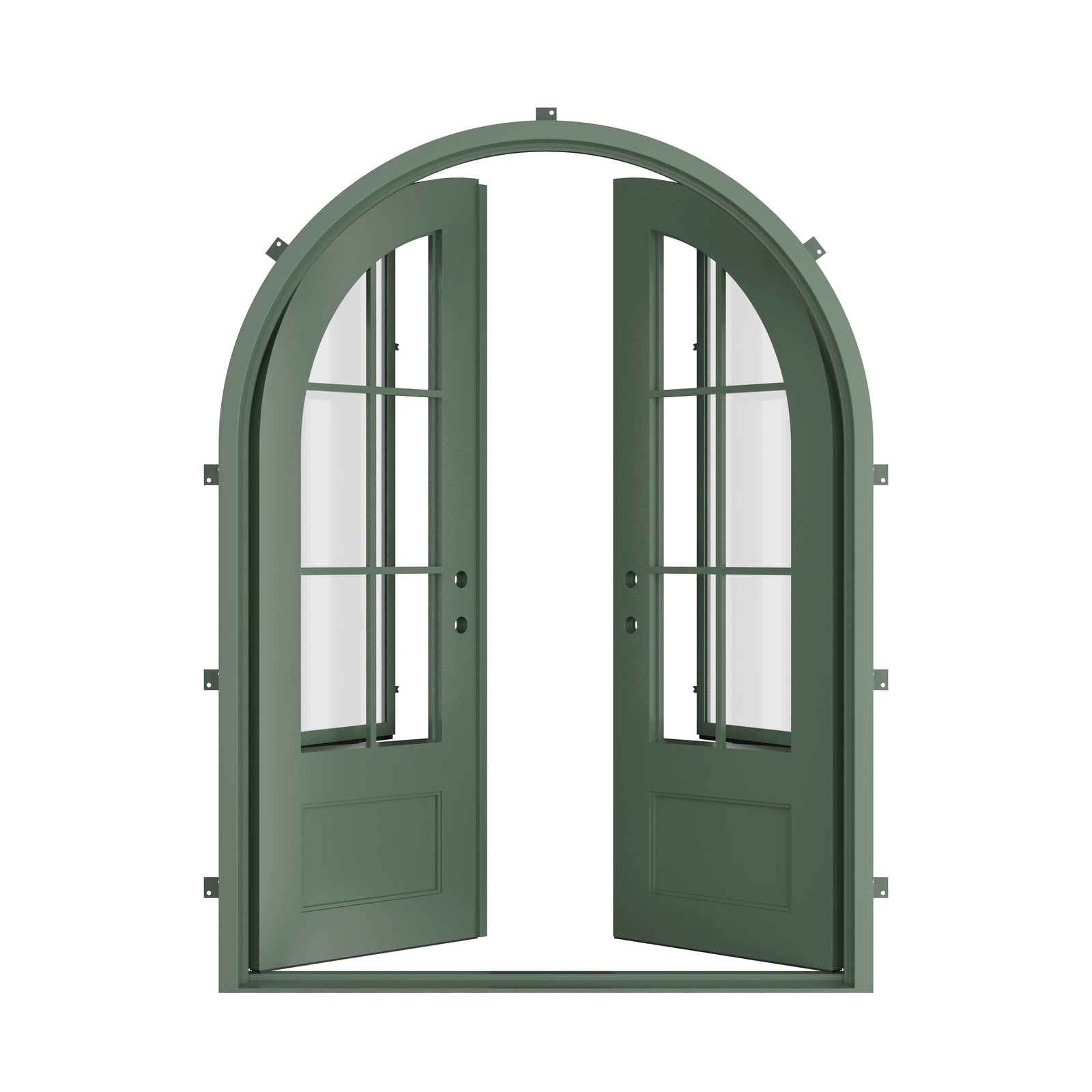 Pinkys Bristol steel door, double, full arch, open
